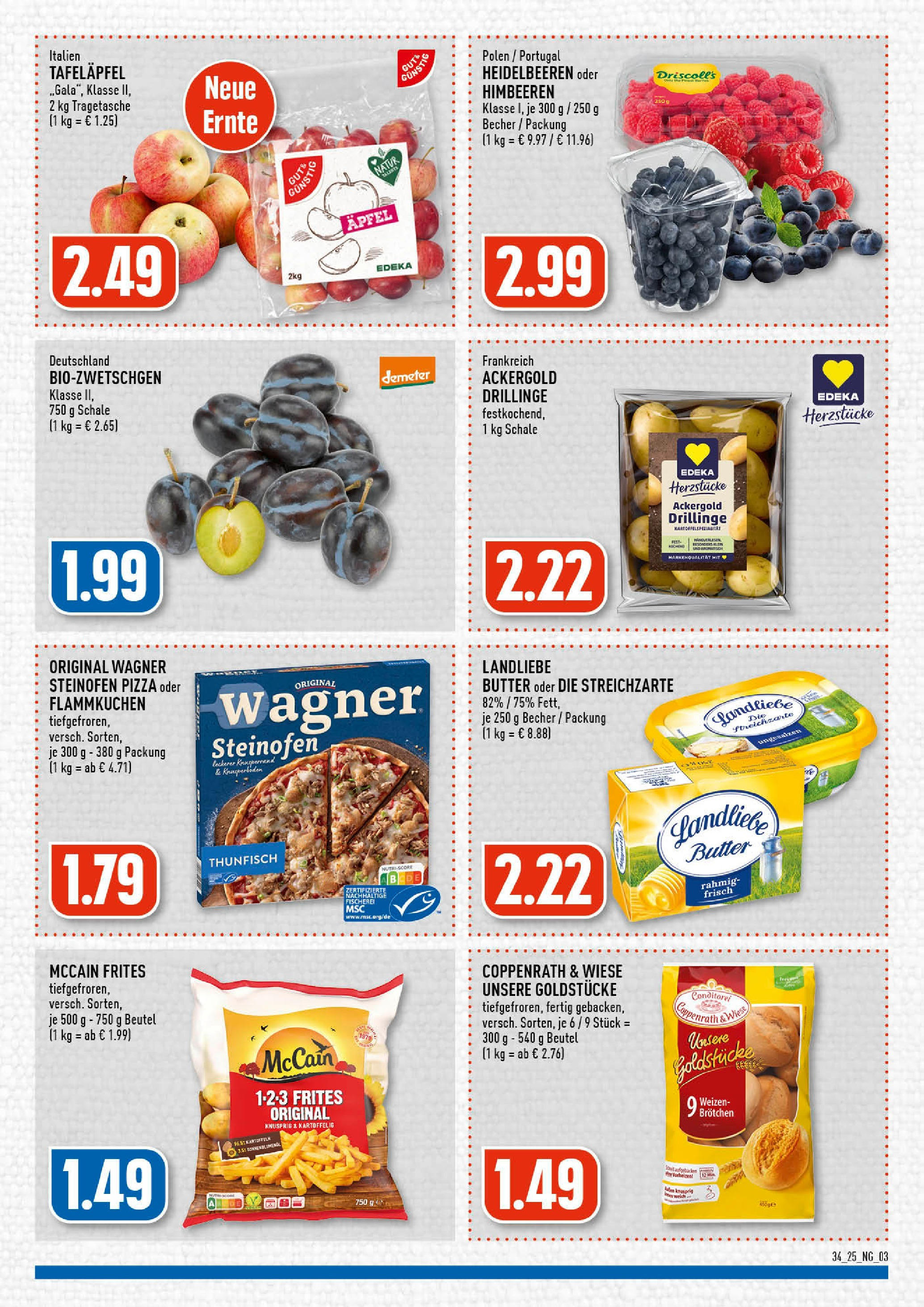 Edeka prospekt Wermelskirchen (ab 17.08.2025) » Angebote Online | Seite: 3 | Produkte: Butter, Thunfisch, Äpfel, Kartoffeln Edeka prospekt Wermelskirchen (ab 17.08.2025) » Angebote Online | Seite: 3 | Produkte: Butter, Thunfisch, Äpfel, Kartoffeln