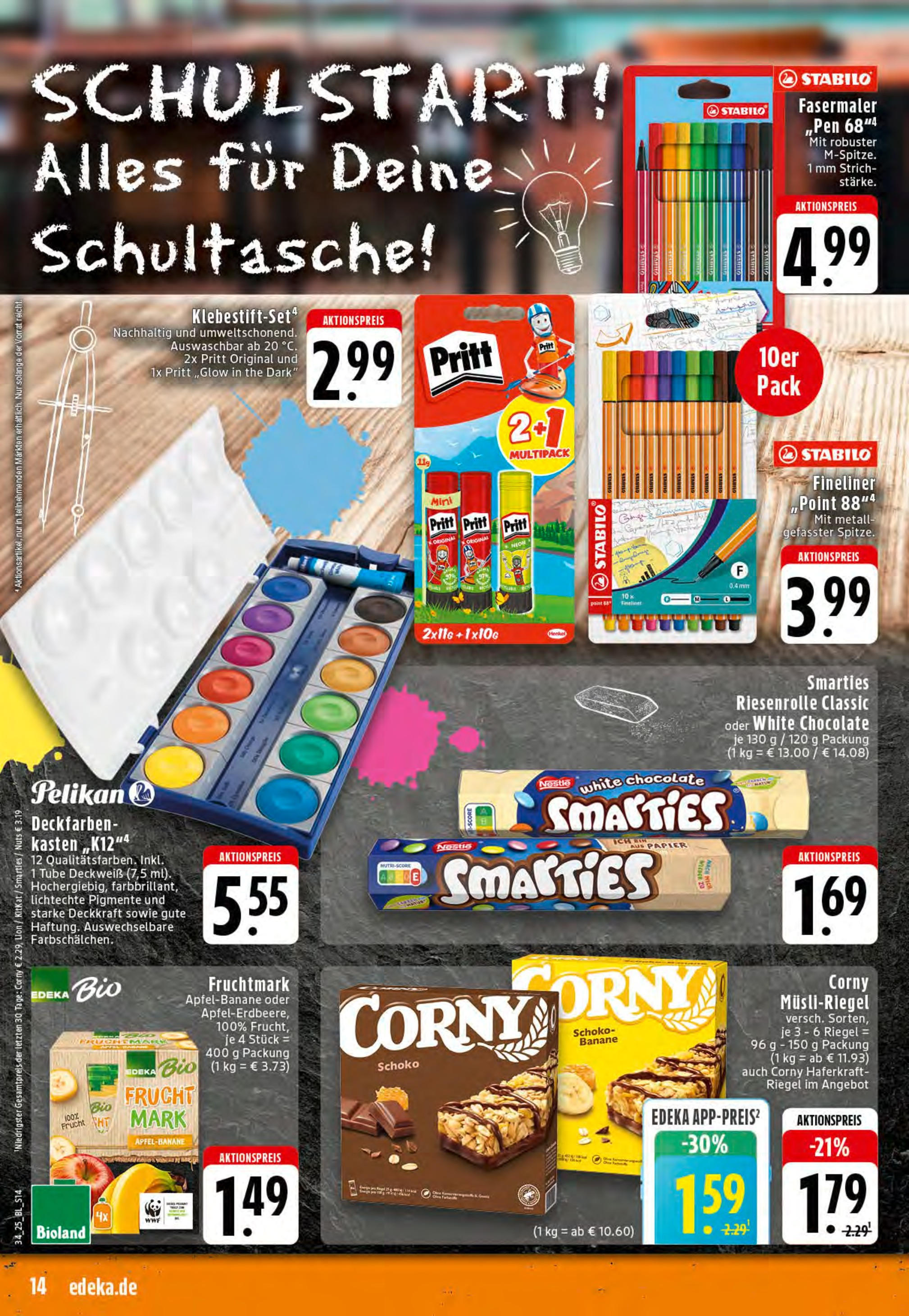 Edeka prospekt Essen	 (ab 17.08.2025) » Angebote Online | Seite: 14 | Produkte: Box, Smarties
