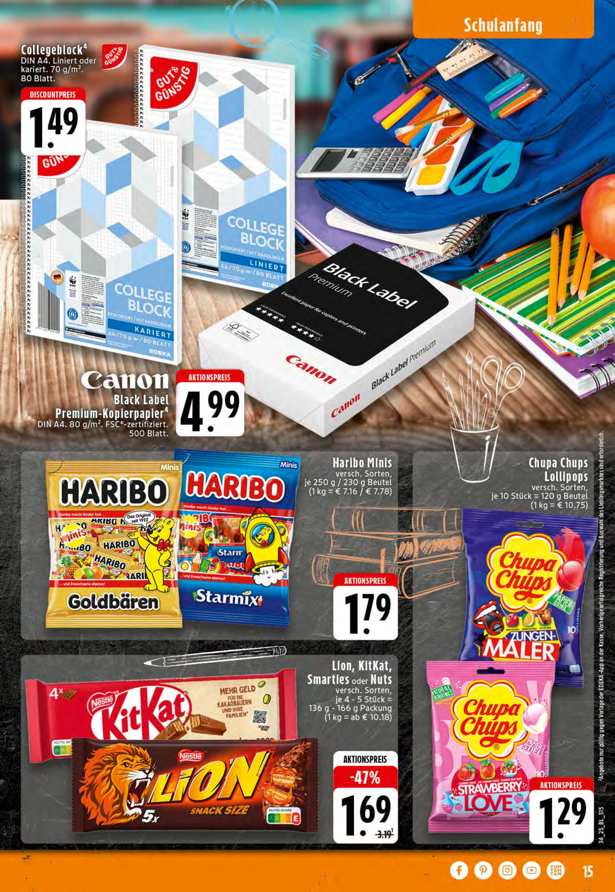 Edeka prospekt Essen	 (ab 17.08.2025) » Angebote Online | Seite: 15 | Produkte: Haribo, Smarties, Notebook