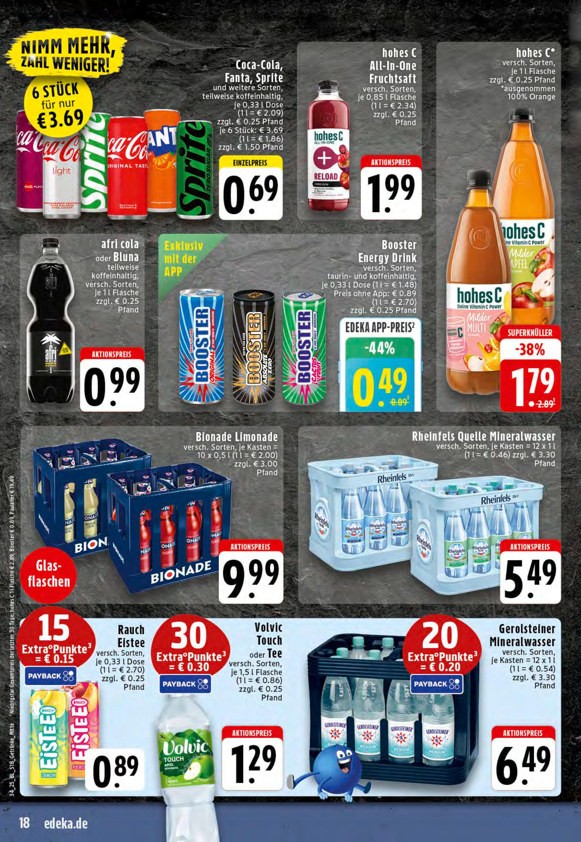 Edeka prospekt Essen	 (ab 17.08.2025) » Angebote Online | Seite: 18 | Produkte: Sprite, Volvic touch, Mineralwasser, Volvic