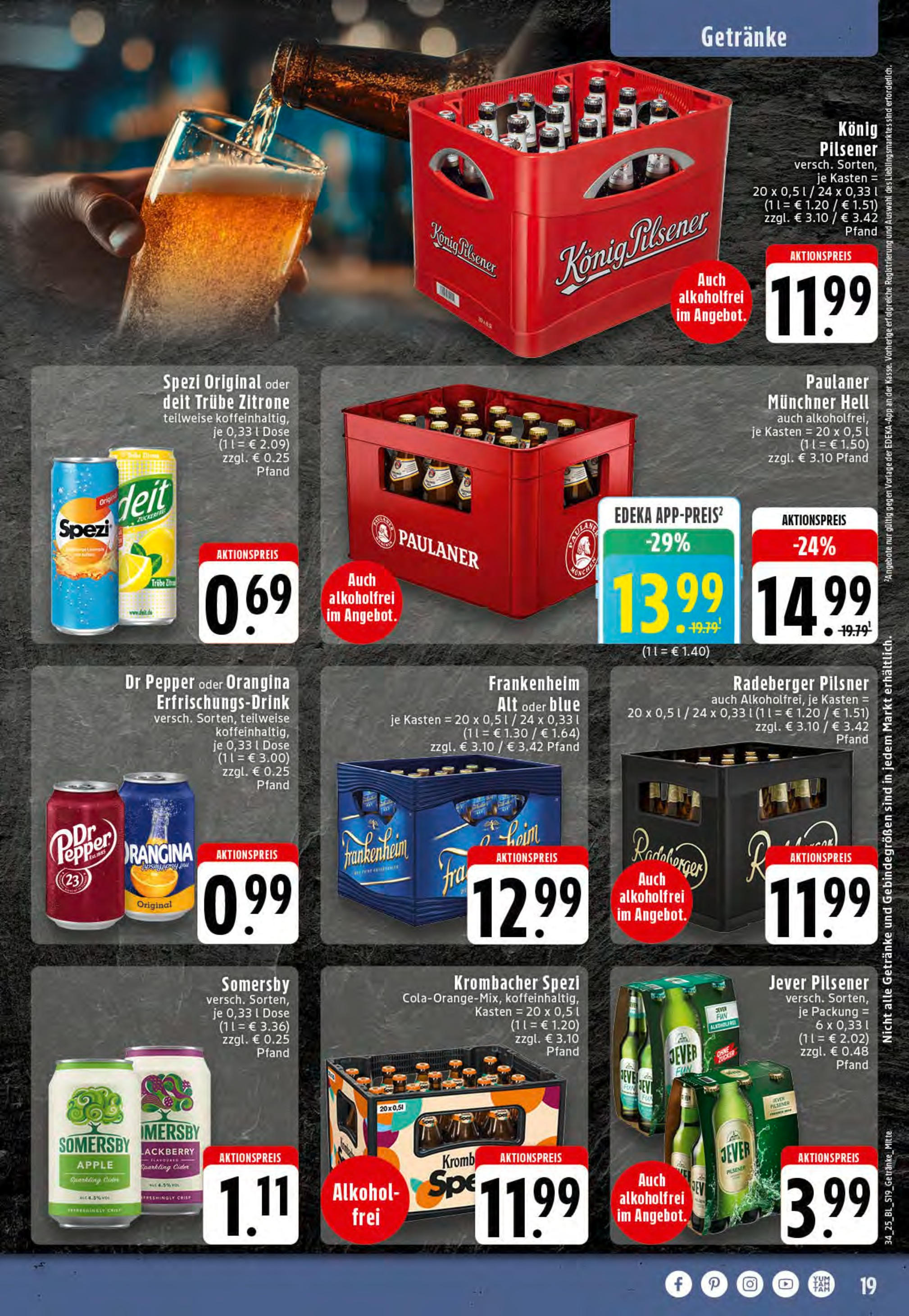 Edeka prospekt Essen	 (ab 17.08.2025) » Angebote Online | Seite: 19 | Produkte: Konig pilsener, Apple, Zitrone, Krombacher