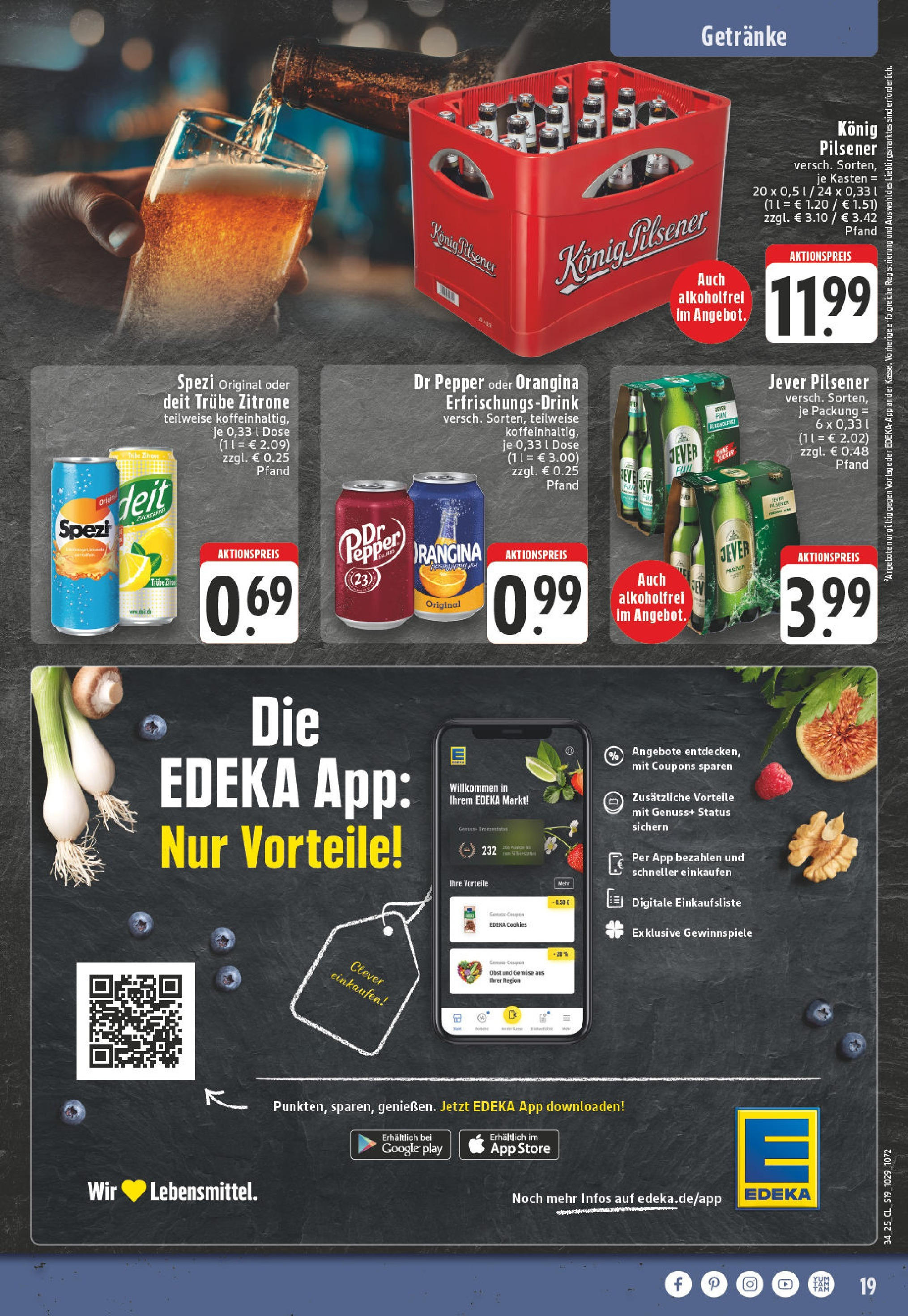 Edeka prospekt Kempen	 (ab 17.08.2025) » Angebote Online | Seite: 19 | Produkte: Truhe, Konig pilsener, Obst, Jever