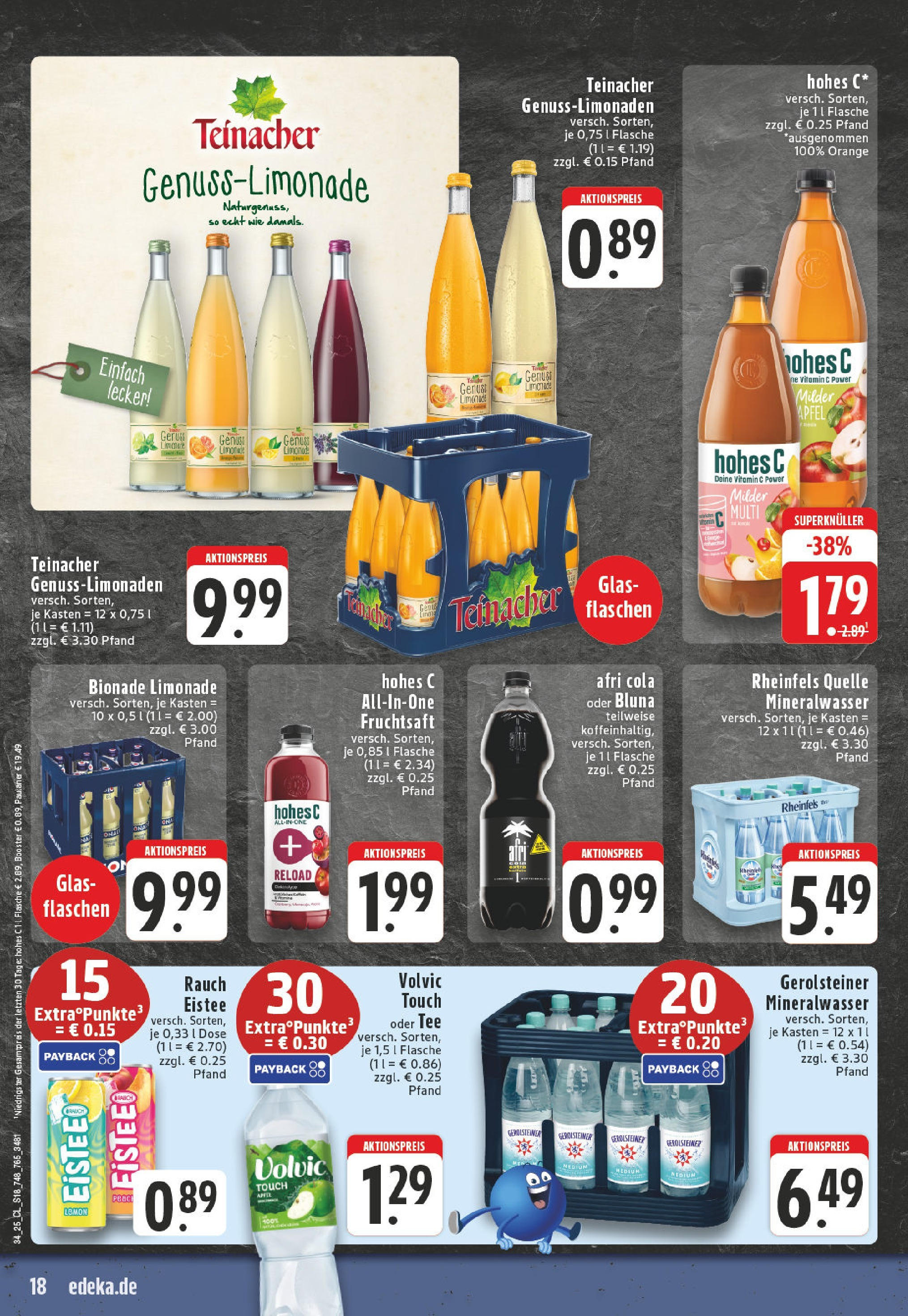 Edeka prospekt Mönchengladbach (ab 17.08.2025) » Angebote Online | Seite: 18 | Produkte: Volvic touch, Bionade, Hohes c, Fruchtsaft Edeka prospekt Mönchengladbach (ab 17.08.2025) » Angebote Online | Seite: 18 | Produkte: Volvic touch, Bionade, Hohes c, Fruchtsaft