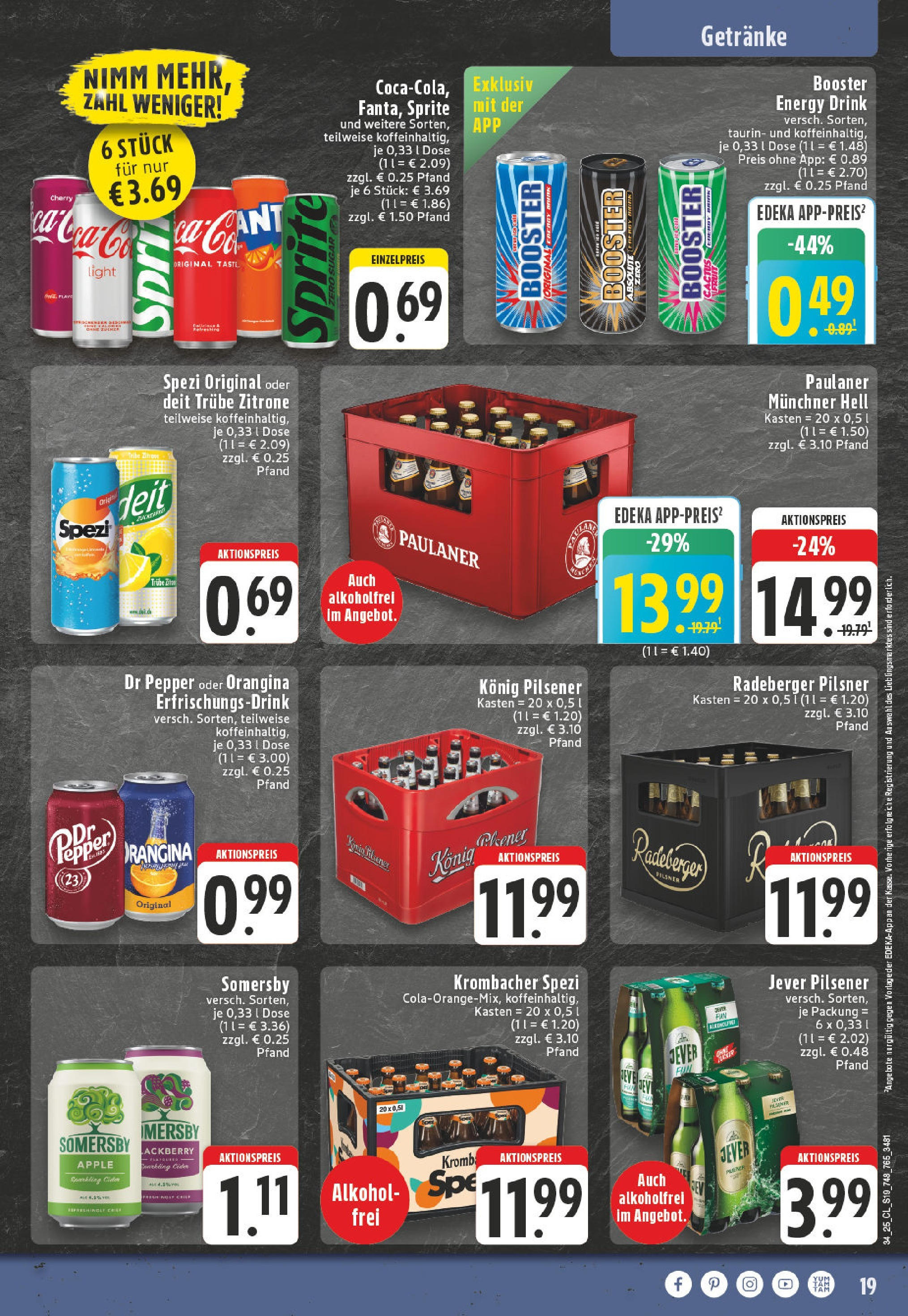 Edeka prospekt Mönchengladbach (ab 17.08.2025) » Angebote Online | Seite: 19 | Produkte: Sprite, Zitrone, Krombacher, Paulaner Edeka prospekt Mönchengladbach (ab 17.08.2025) » Angebote Online | Seite: 19 | Produkte: Sprite, Zitrone, Krombacher, Paulaner