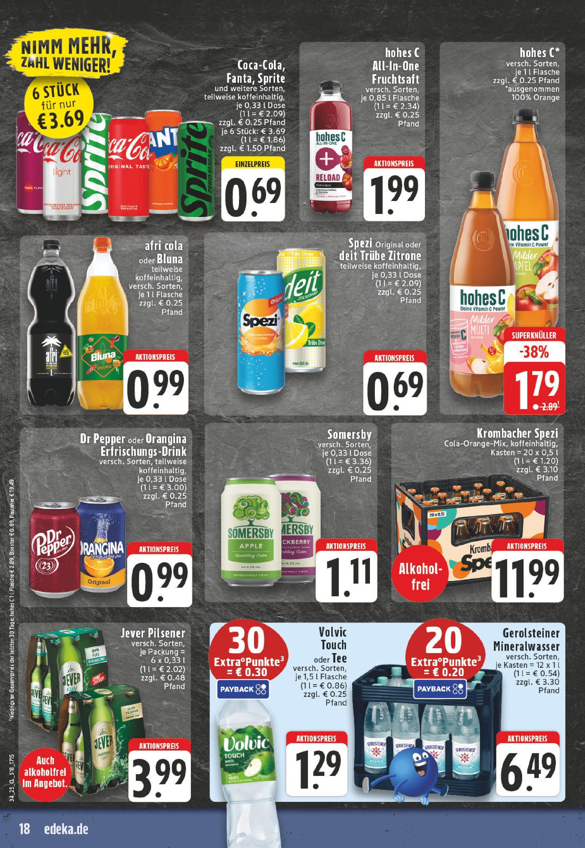 Edeka prospekt Lünen-Brambauer	 (ab 17.08.2025) » Angebote Online | Seite: 18 | Produkte: Zitrone, Krombacher, Hohes c, Paulaner