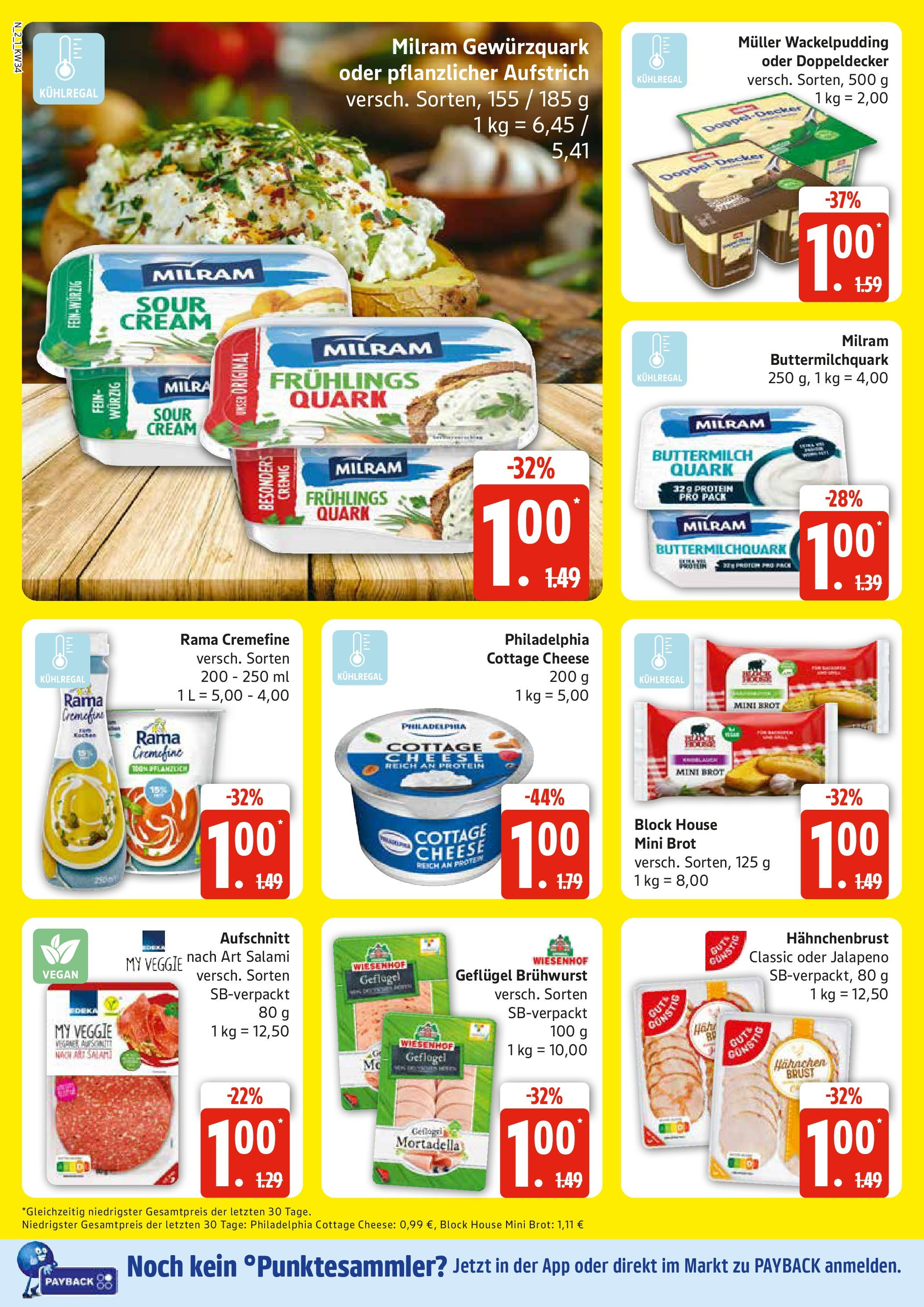 Edeka prospekt Rostock	 (ab 17.08.2025) » Angebote Online | Seite: 2 | Produkte: Hahnchen, Rama, Philadelphia, Brot