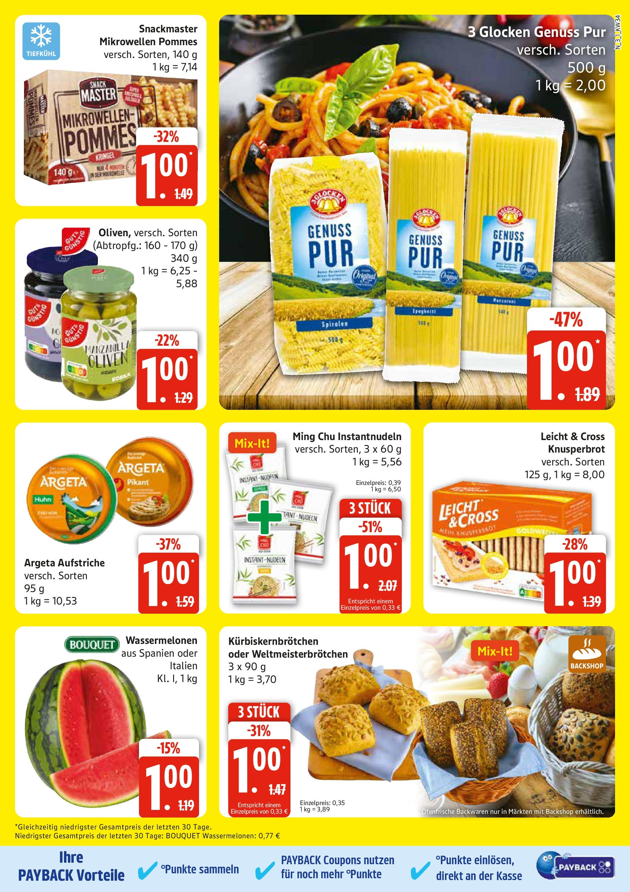 Edeka prospekt Rostock	 (ab 17.08.2025) » Angebote Online | Seite: 3 | Produkte: Pommes, Ofenfrische, Pasta, Nudeln