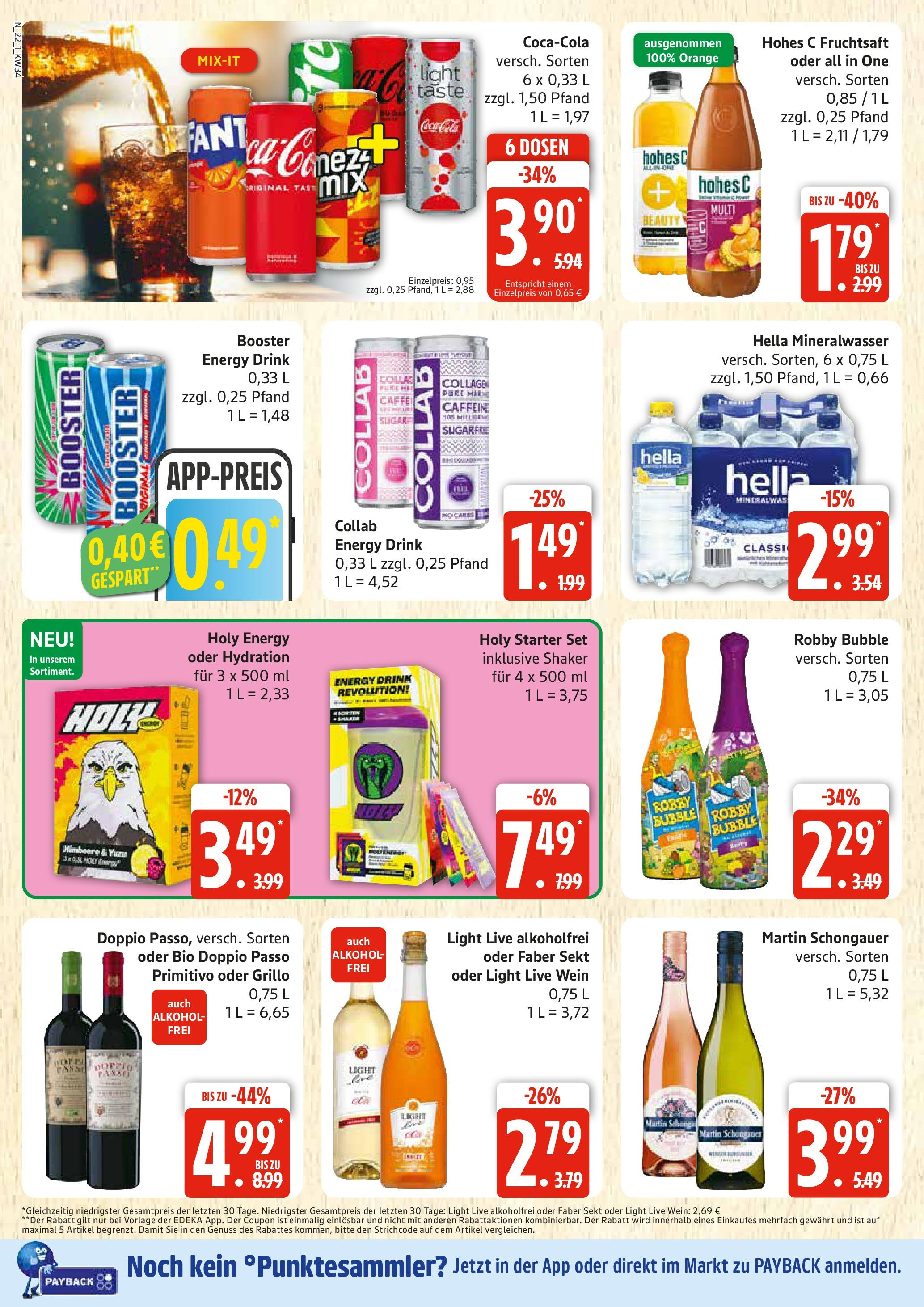 Edeka prospekt Rostock	 (ab 17.08.2025) » Angebote Online | Seite: 22 | Produkte: Doppio passo primitivo, Mineralwasser, Doppio Passo, Fruchtsaft