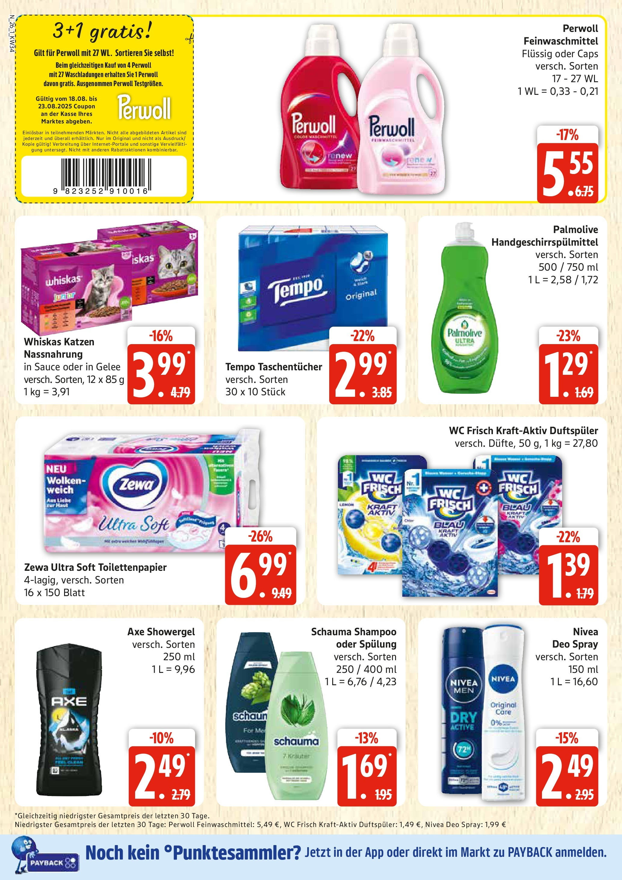 Edeka prospekt Rostock	 (ab 17.08.2025) » Angebote Online | Seite: 26 | Produkte: Schauma shampoo, Shampoo, Deodorant, Axe