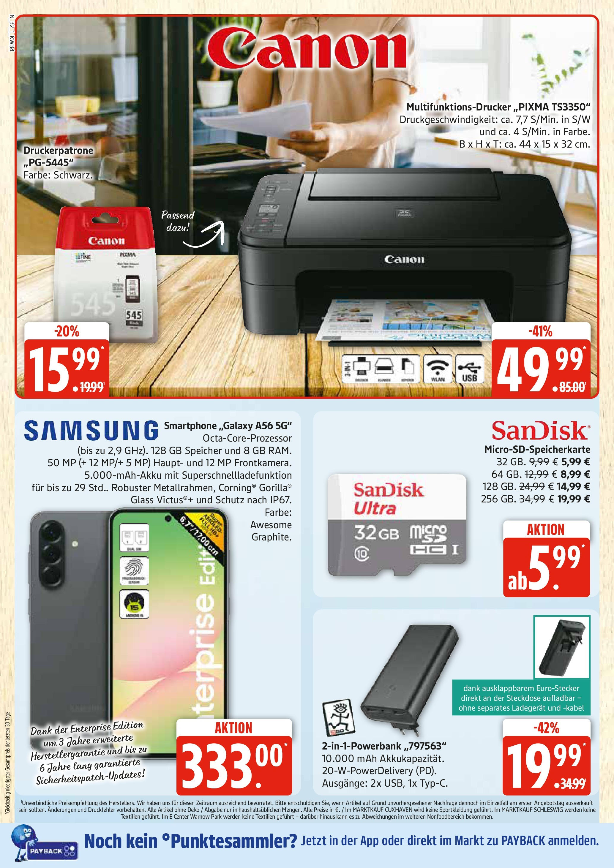 Edeka prospekt Rostock	 (ab 17.08.2025) » Angebote Online | Seite: 32 | Produkte: Kabel, Samsung, Ladegerät, Smartphone