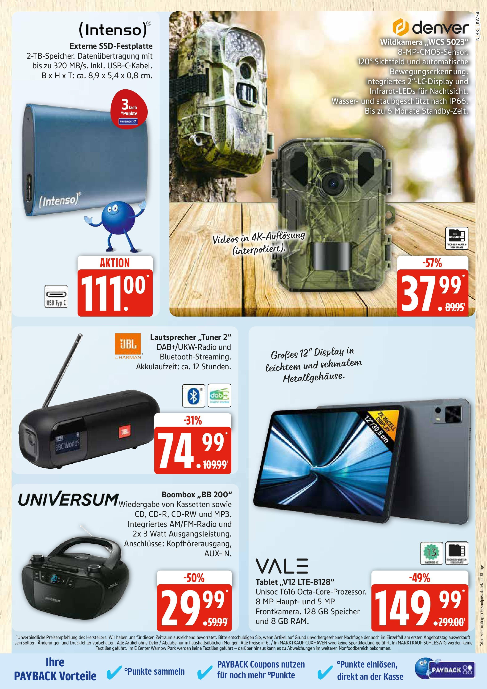 Edeka prospekt Rostock	 (ab 17.08.2025) » Angebote Online | Seite: 33 | Produkte: Lautsprecher, USB, Wasser, Tablet