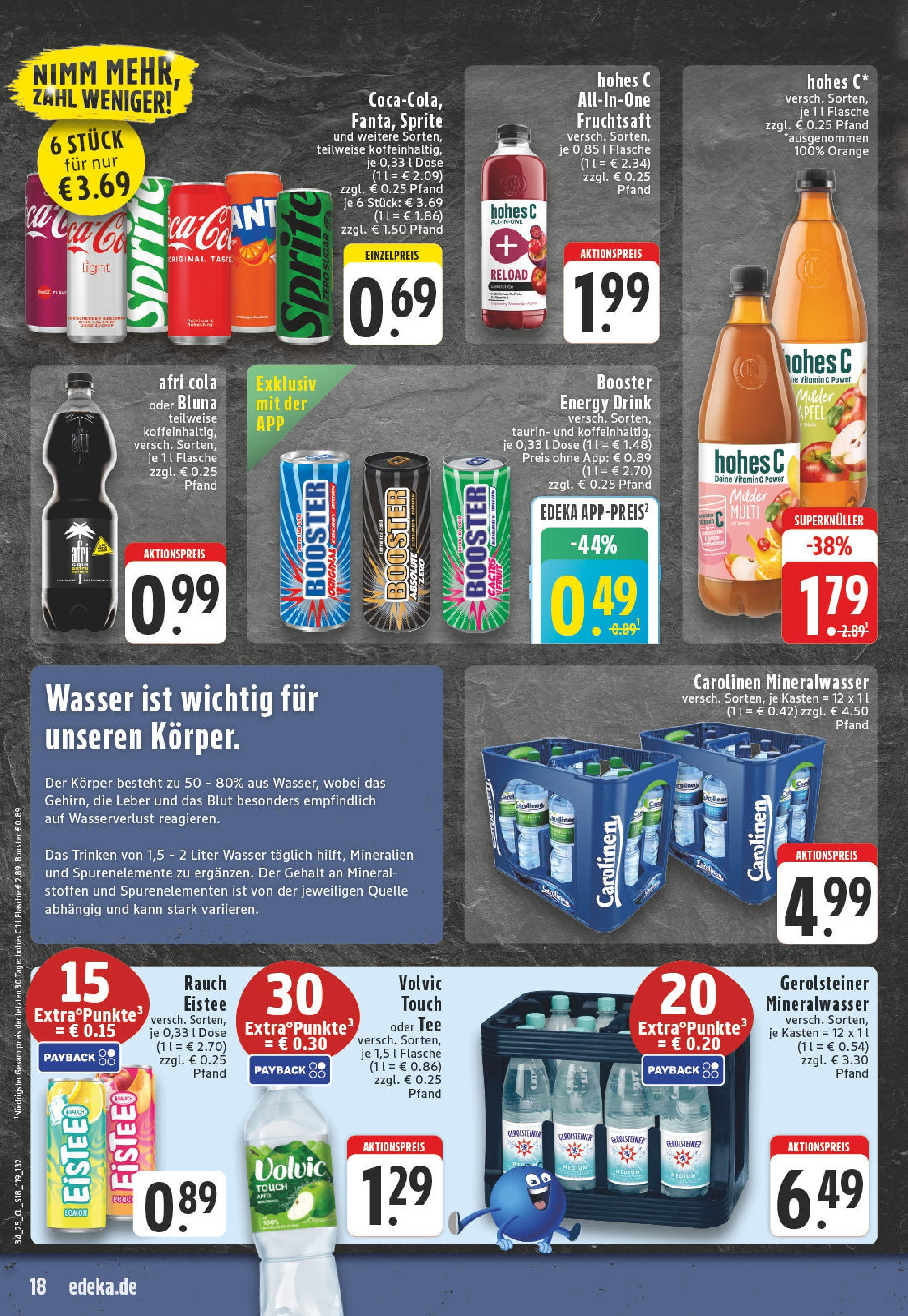 Edeka prospekt Geseke	 (ab 17.08.2025) » Angebote Online | Seite: 18 | Produkte: Sprite, Cola, Hohes c, Fruchtsaft