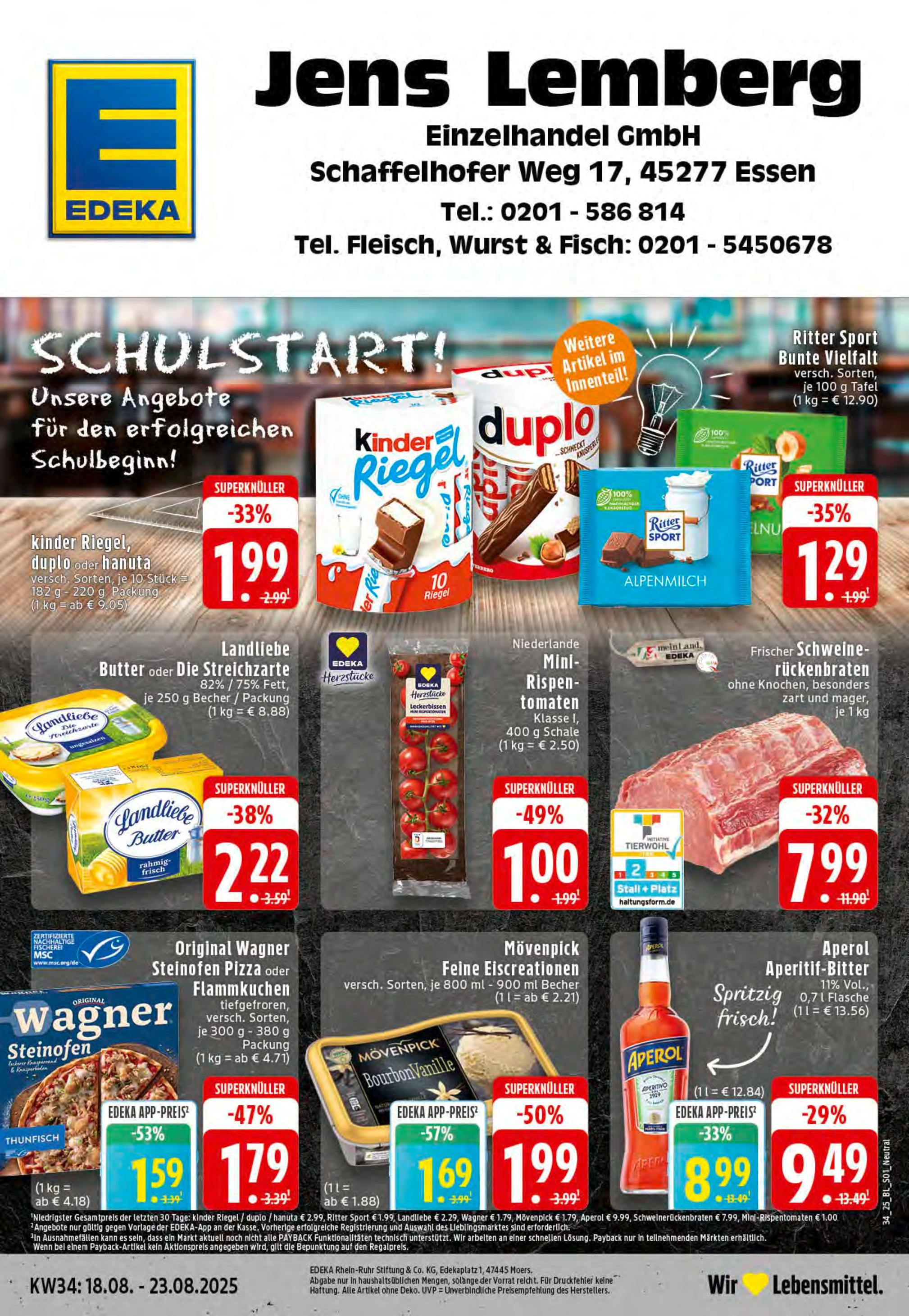 Edeka prospekt Essen	 (ab 17.08.2025) » Angebote Online | Seite: 1 | Produkte: Butter, Thunfisch, Landliebe butter, Fisch