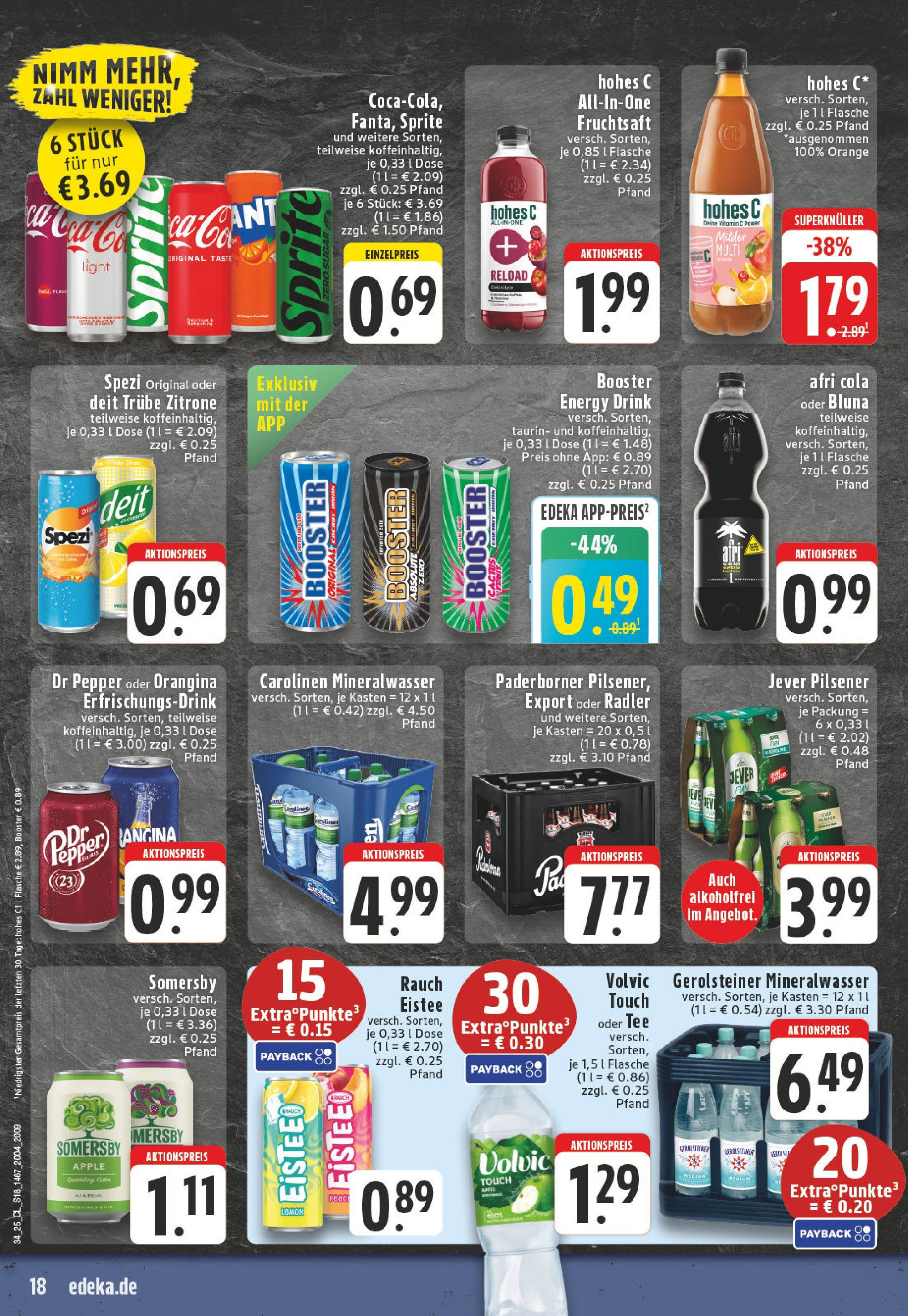 Edeka prospekt Paderborn-Elsen	 (ab 17.08.2025) » Angebote Online | Seite: 18 | Produkte: Energy, Apple, Jever, Gerolsteiner