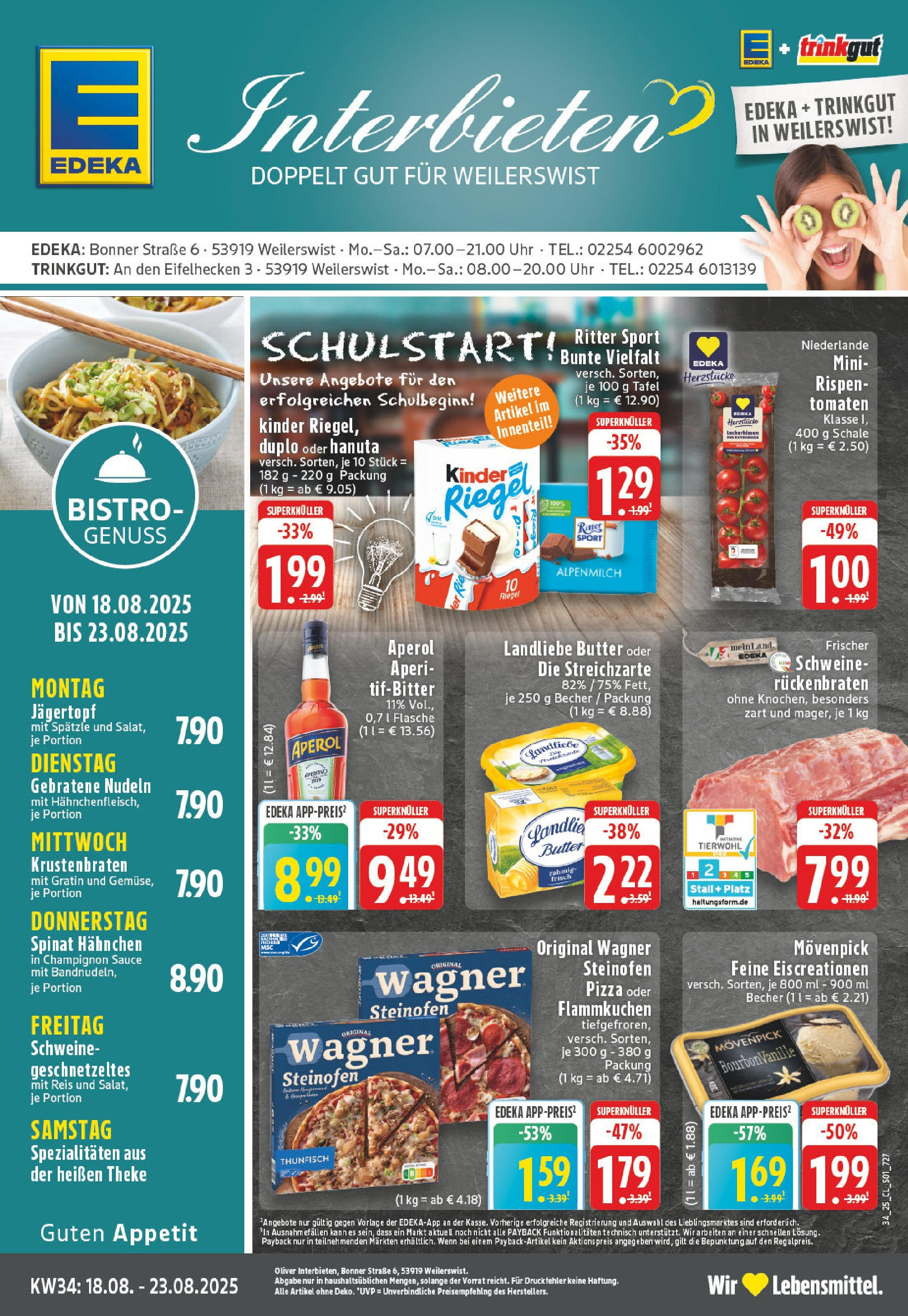 Edeka prospekt Weilerswist	 (ab 17.08.2025) » Angebote Online | Seite: 1 | Produkte: Theke, Thunfisch, Tomaten, Nudeln