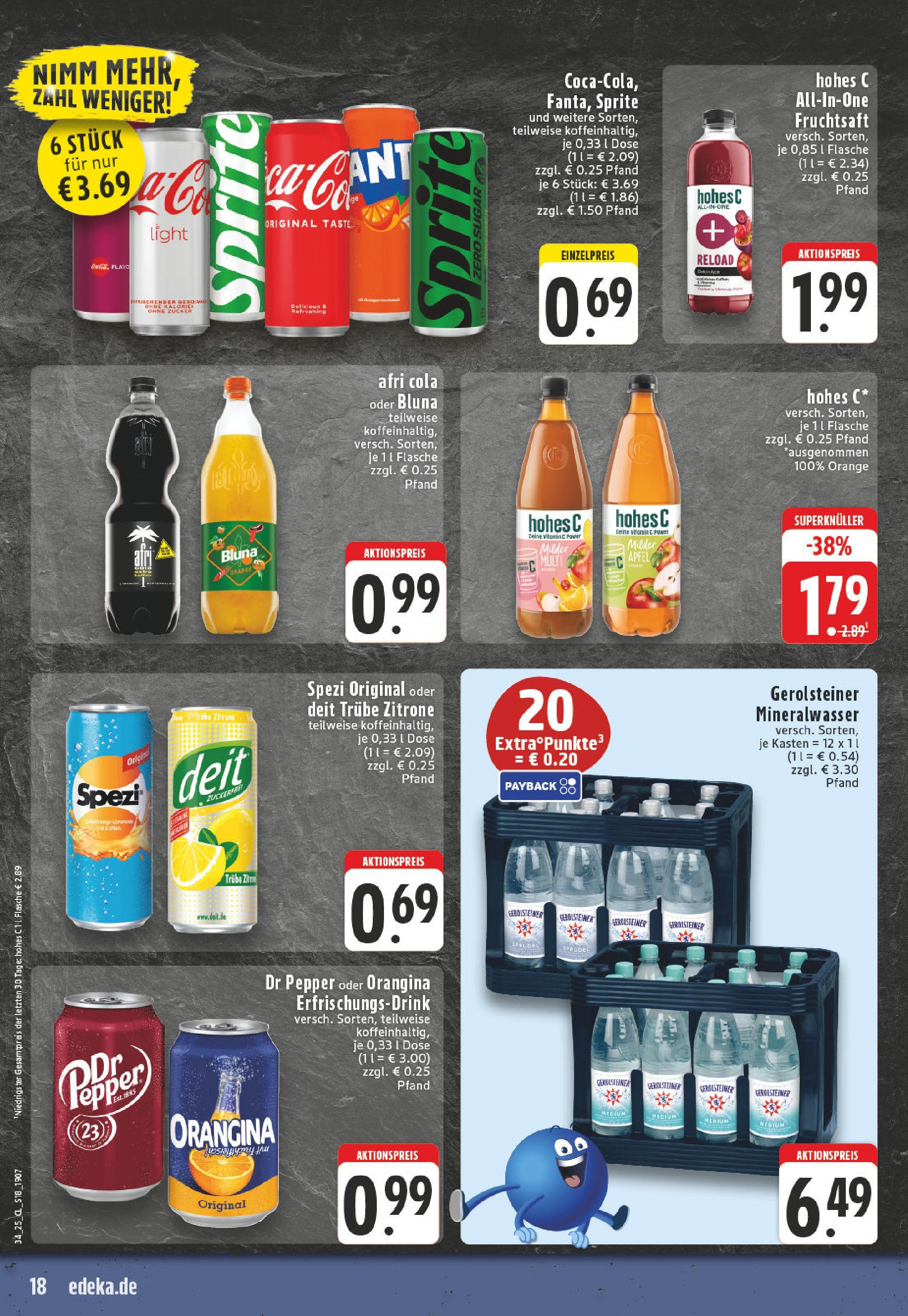 Edeka prospekt Paderborn	 (ab 17.08.2025) » Angebote Online | Seite: 18 | Produkte: Sprite, Cola, Äpfel, Hohes c