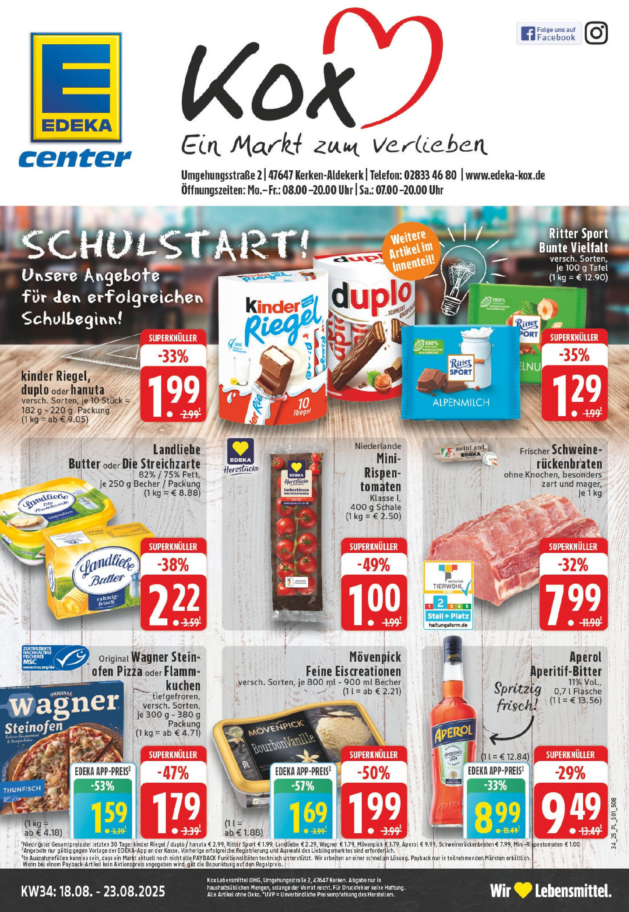 Edeka prospekt Kerken-Aldekerk	 (ab 17.08.2025) » Angebote Online | Seite: 1 | Produkte: Butter, Ritter sport, Landliebe butter, Telefon