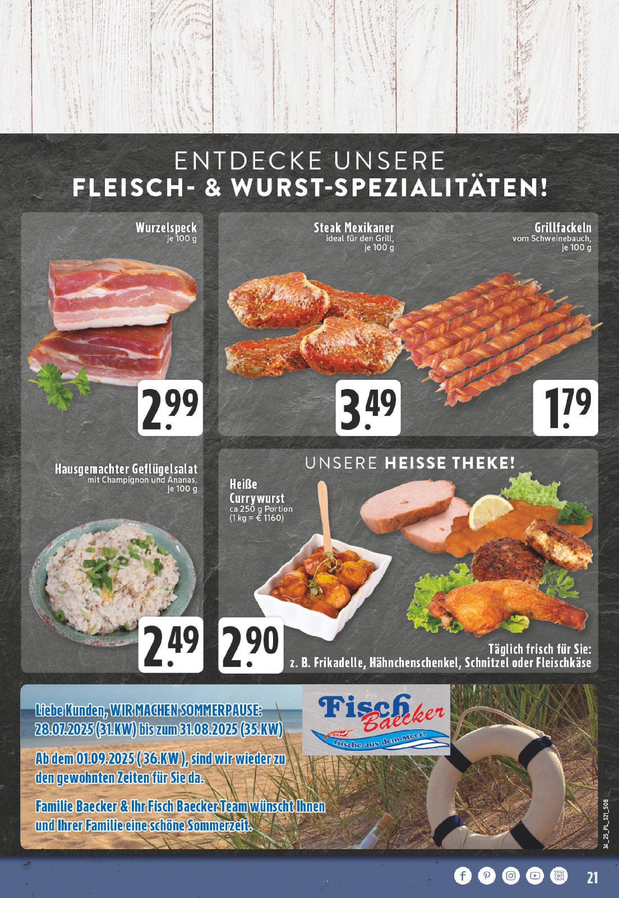 Edeka prospekt Kerken-Aldekerk	 (ab 17.08.2025) » Angebote Online | Seite: 21 | Produkte: Theke, Schnitzel, Fisch, Fleisch