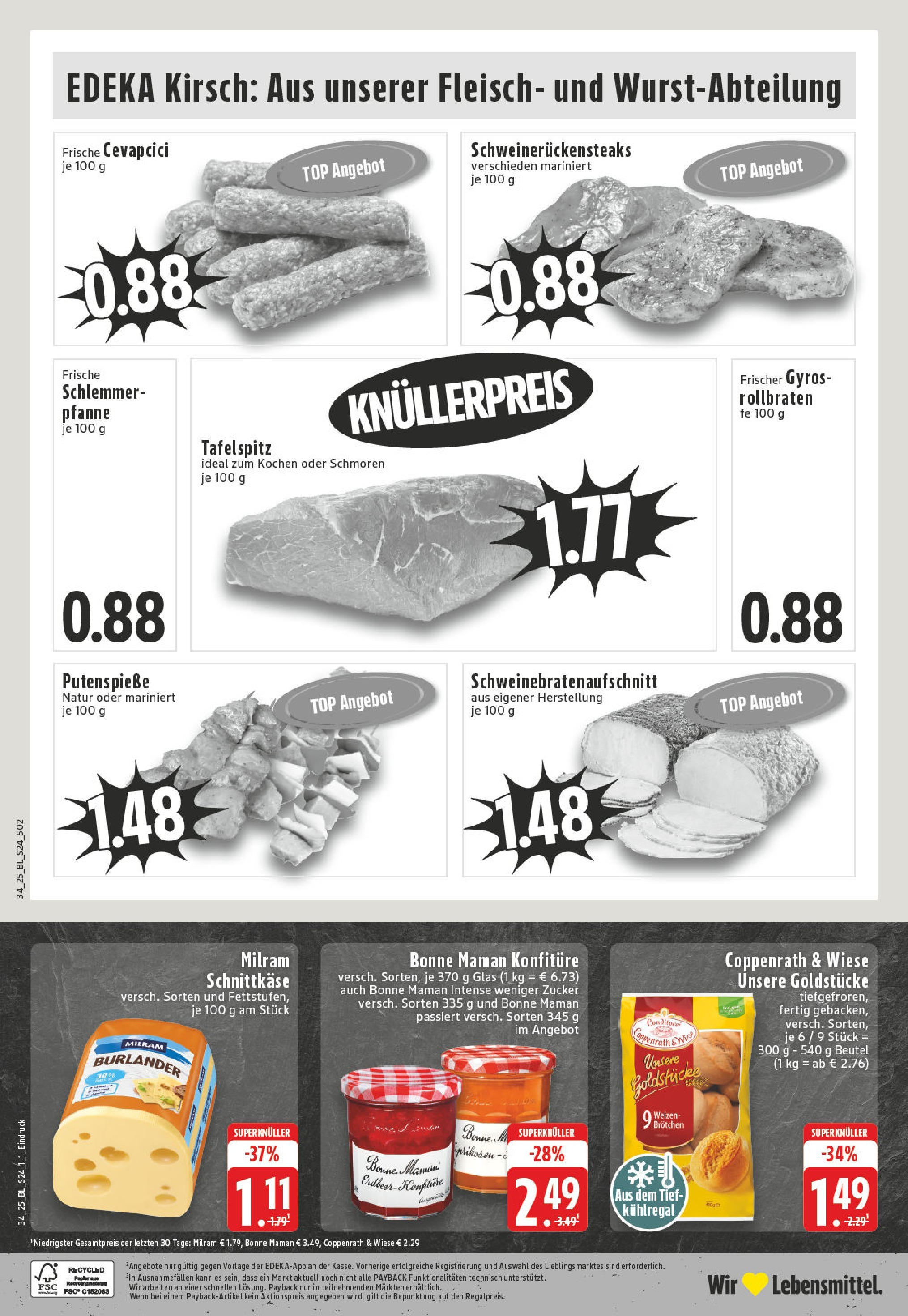 Edeka prospekt Hünxe-Drevenack	 (ab 17.08.2025) » Angebote Online | Seite: 24 | Produkte: Top, Tafelspitz, Zucker, Steak