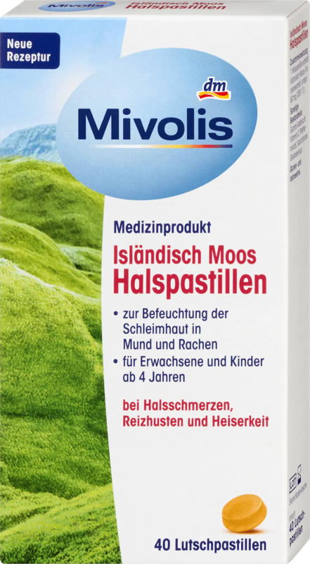Mivolis Isländisch Moos Halspastillen