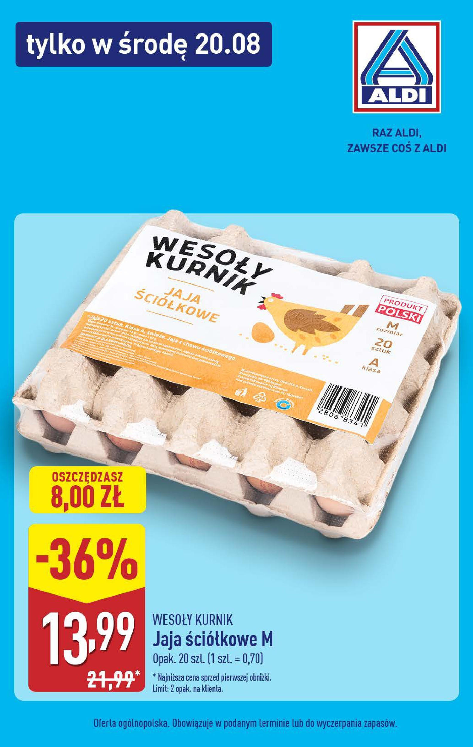 Aldi Tylko w środę od 20.08.2025 - Nowa Gazetka - Numer strony 1