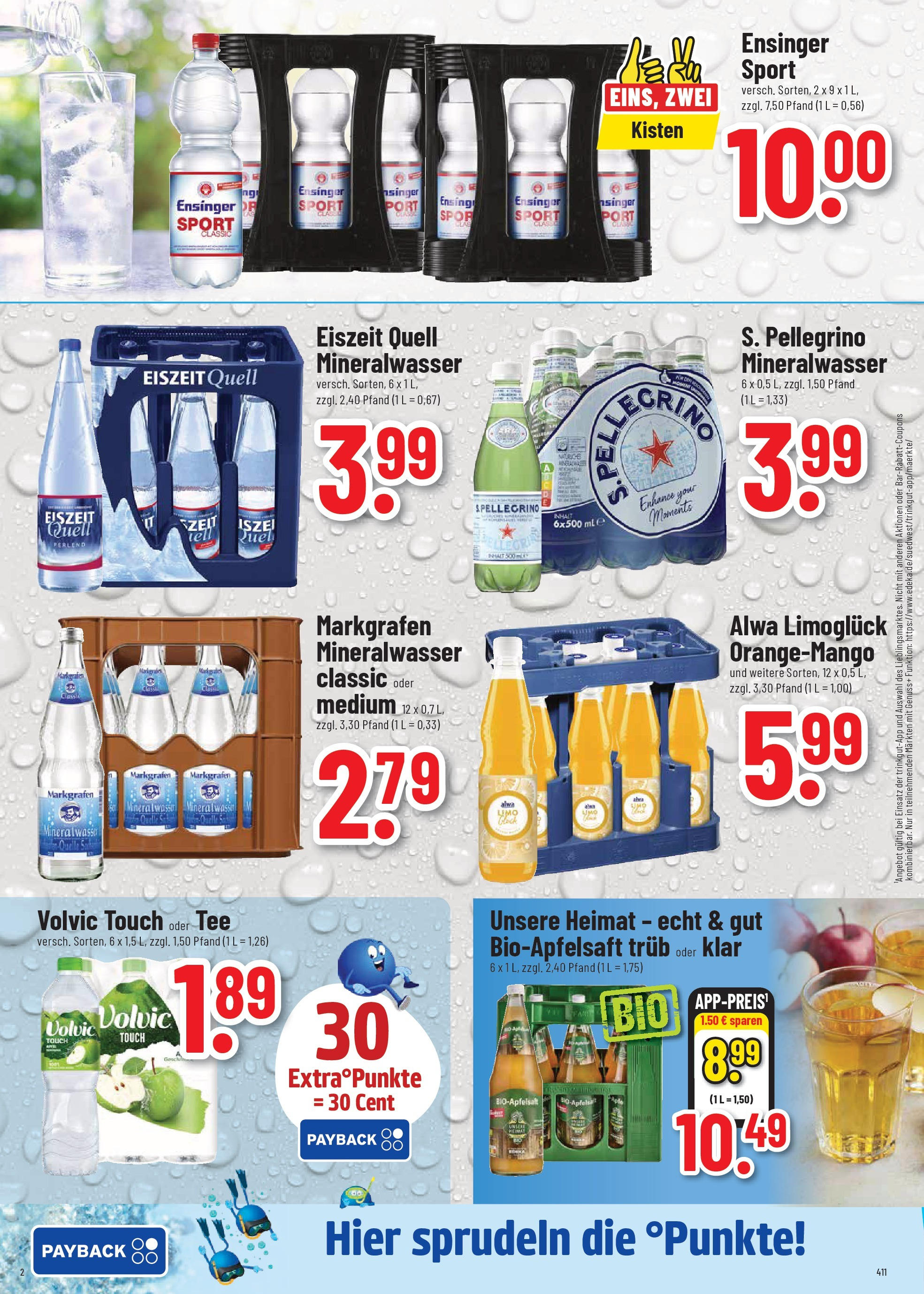 Trinkgut prospekt Karlsbad - Langensteinbach	 (ab 17.08.2025) » Angebote online | Seite: 2 | Produkte: Volvic touch, Mineralwasser, Tee, Volvic