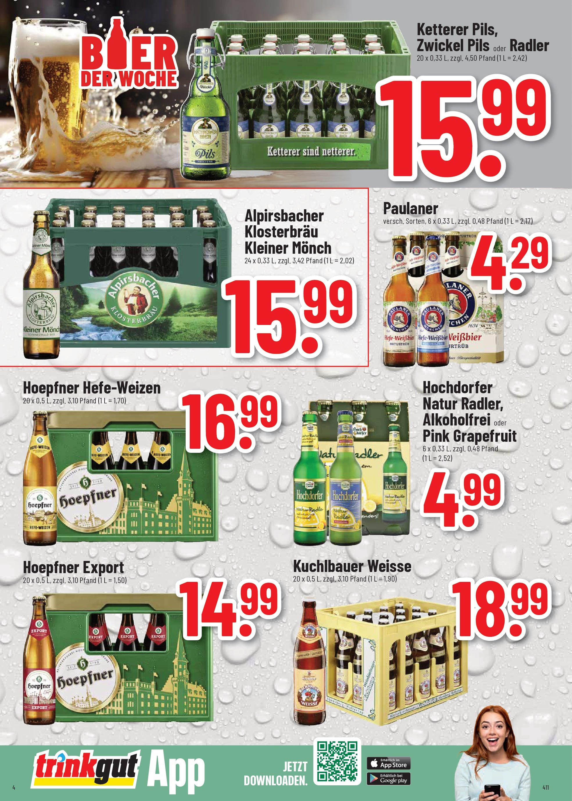 Trinkgut prospekt Karlsbad - Langensteinbach	 (ab 17.08.2025) » Angebote online | Seite: 4 | Produkte: Bier, Grapefruit, Radler, Paulaner