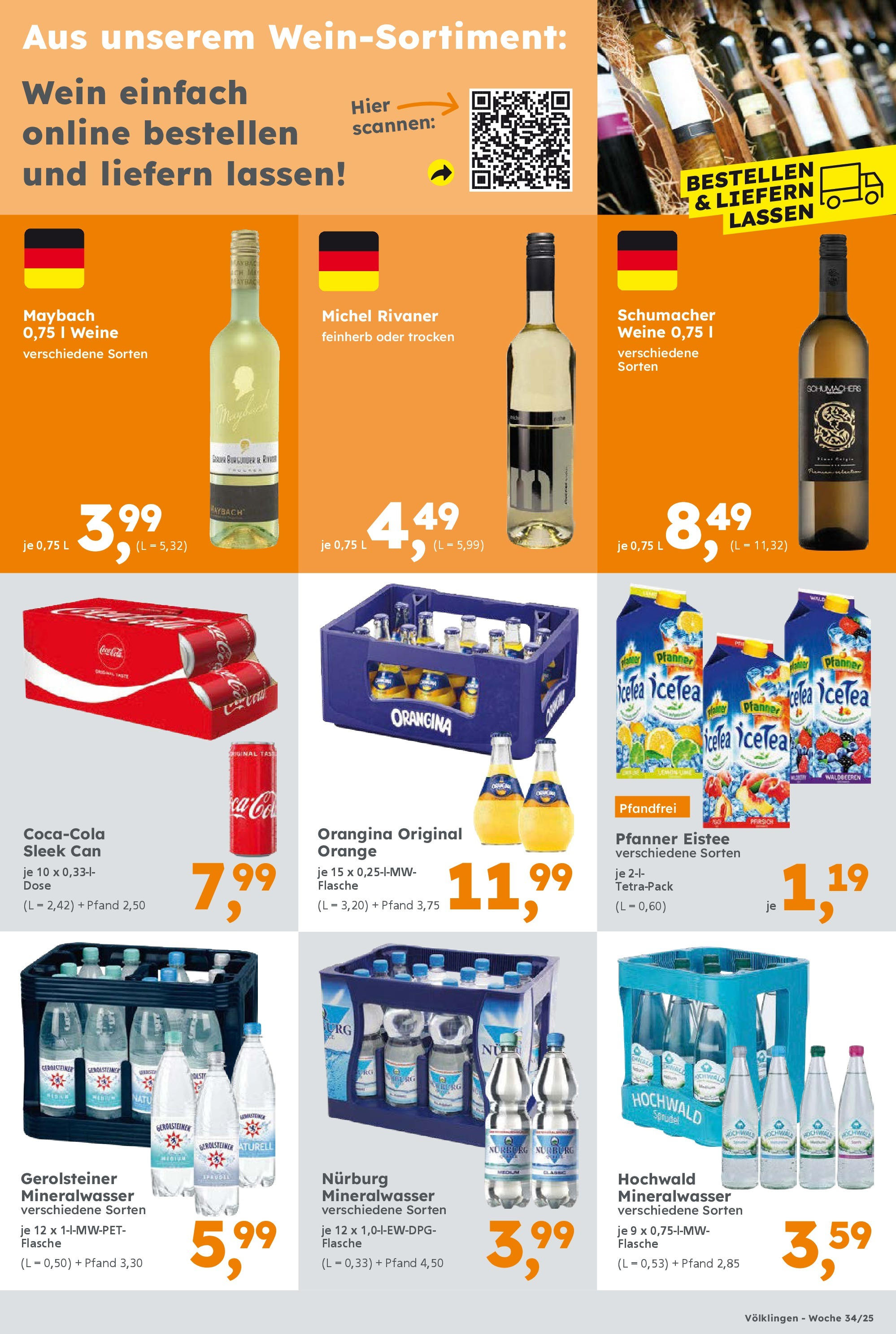 Globus Baumarkt prospekt Völklingen	 (ab 17.08.2025) zum Blättern | Seite: 17 | Produkte: Pfanner eistee, Mineralwasser, Pfirsich, Wein