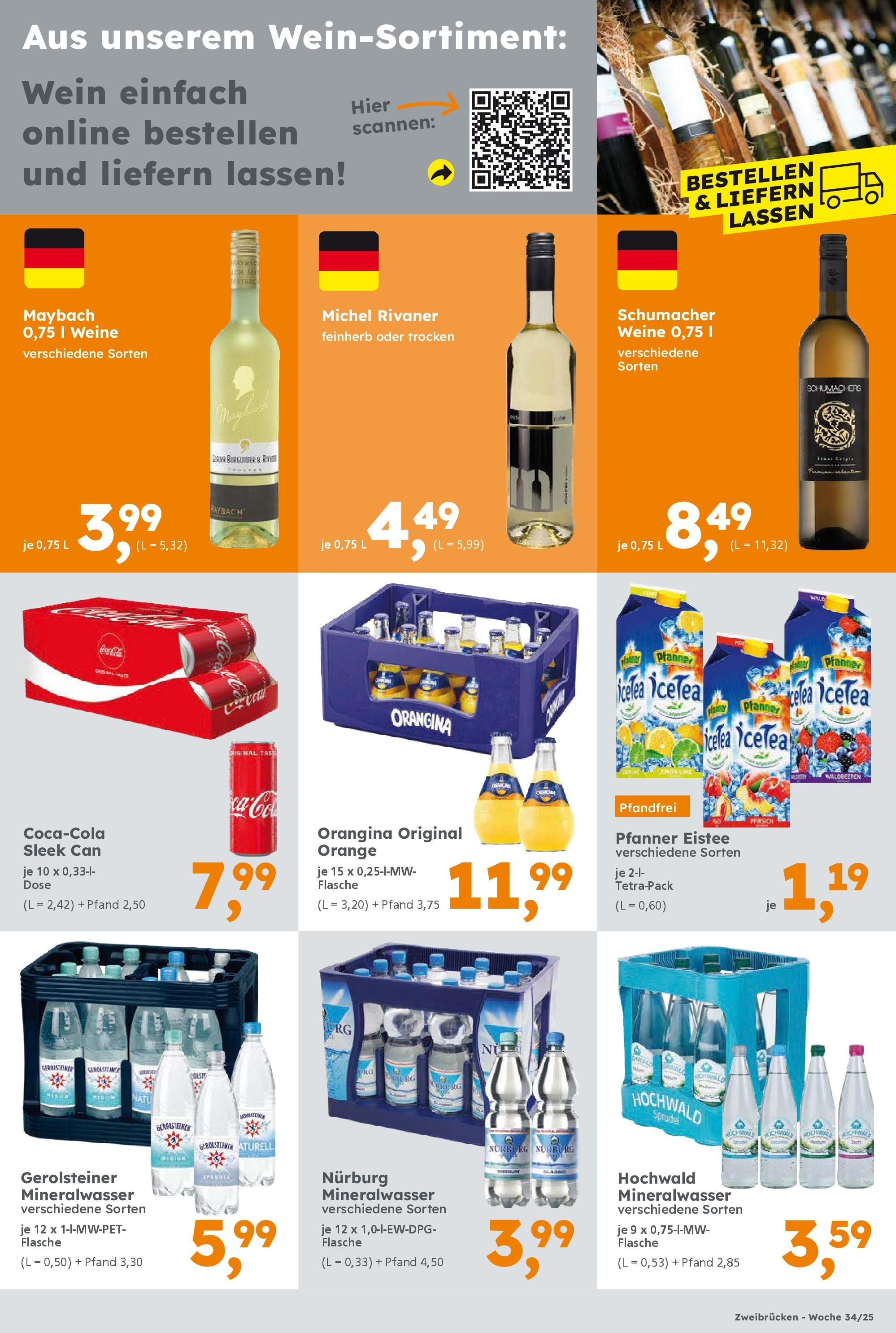 Globus Baumarkt prospekt Zweibrücken	 (ab 17.08.2025) zum Blättern | Seite: 17 | Produkte: Pfanner eistee, Mineralwasser, Wein, Gerolsteiner