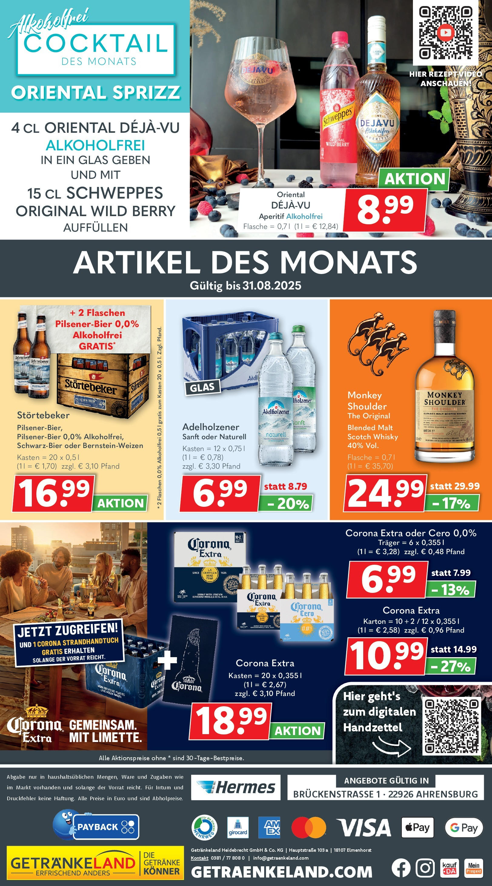Getränkeland - Getränkeland: Getränkeangebote (ab 17.08.2025) zum Blättern | Seite: 10 | Produkte: Whisky, Bier, Adelholzener, Schweppes