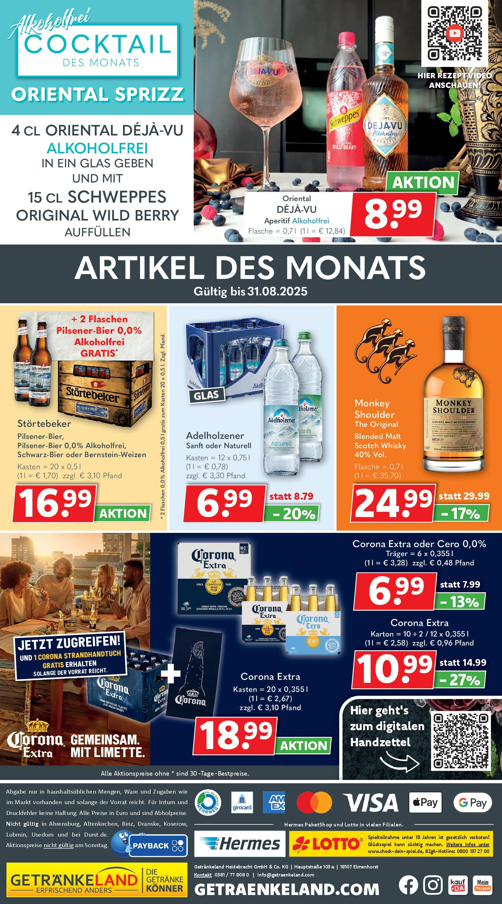 Getränkeland - Getränkeland: Getränkeangebote (ab 17.08.2025) zum Blättern | Seite: 10 | Produkte: Whisky, Bier, Adelholzener, Schweppes
