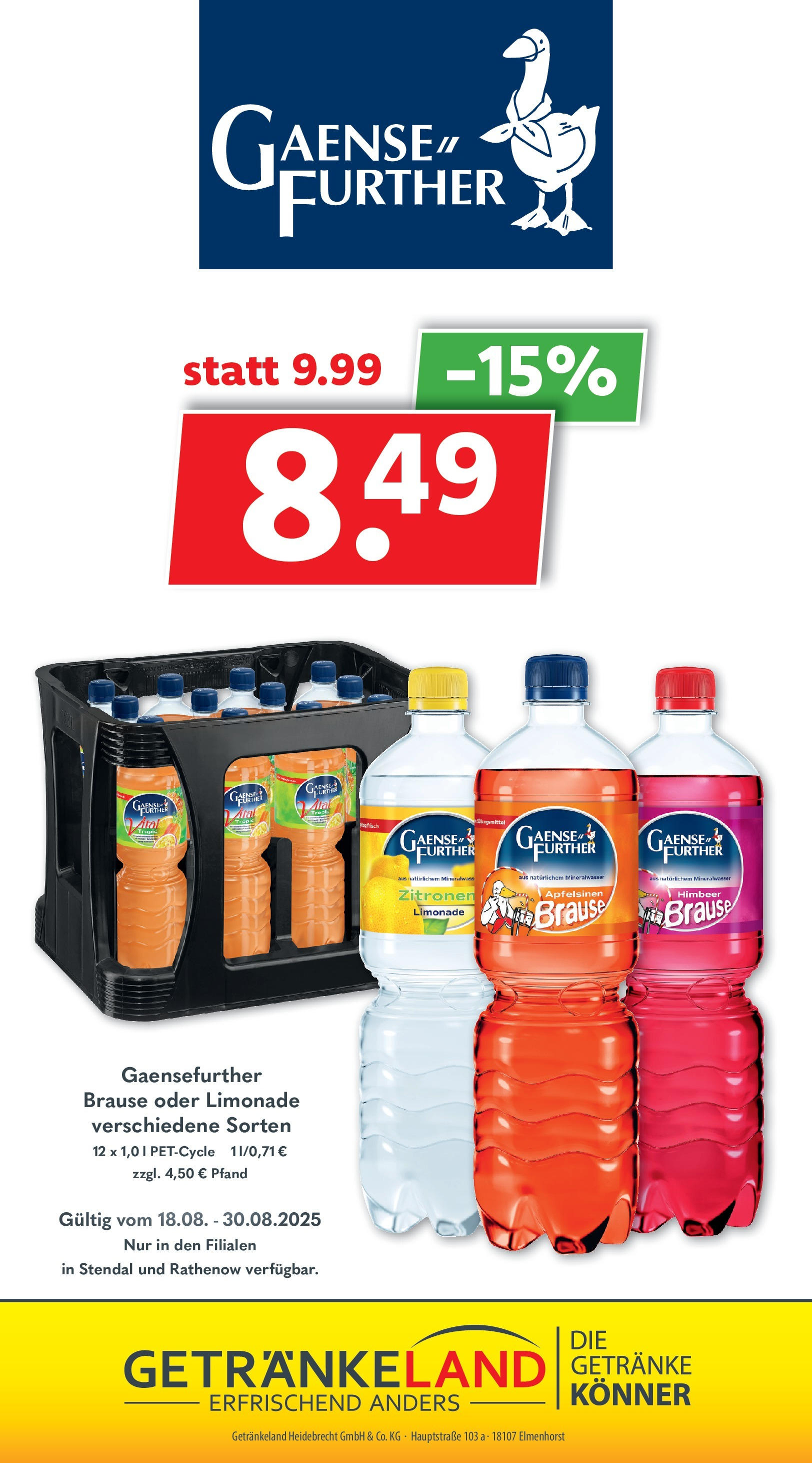 Getränkeland - Getränkeland: Getränkeangebote (ab 17.08.2025) zum Blättern | Seite: 17 | Produkte: Limonade, Mineralwasser, Zitronen