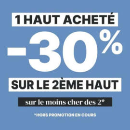 -30% sur le 2ème haut