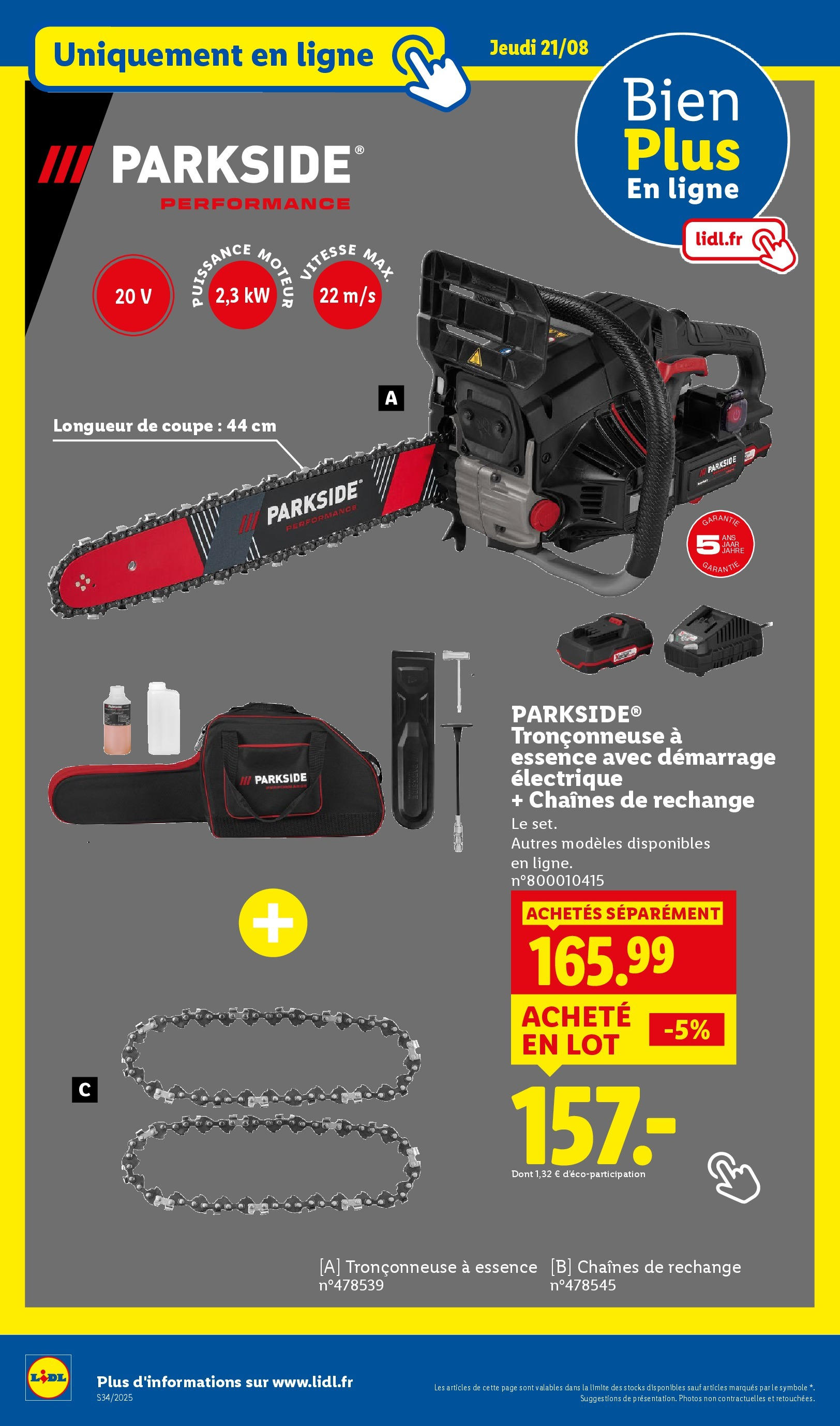 Catalogue LIDL du 17/08/2025 | Promo prospectus en ligne | Page: 26 | Produits: Tronçonneuse