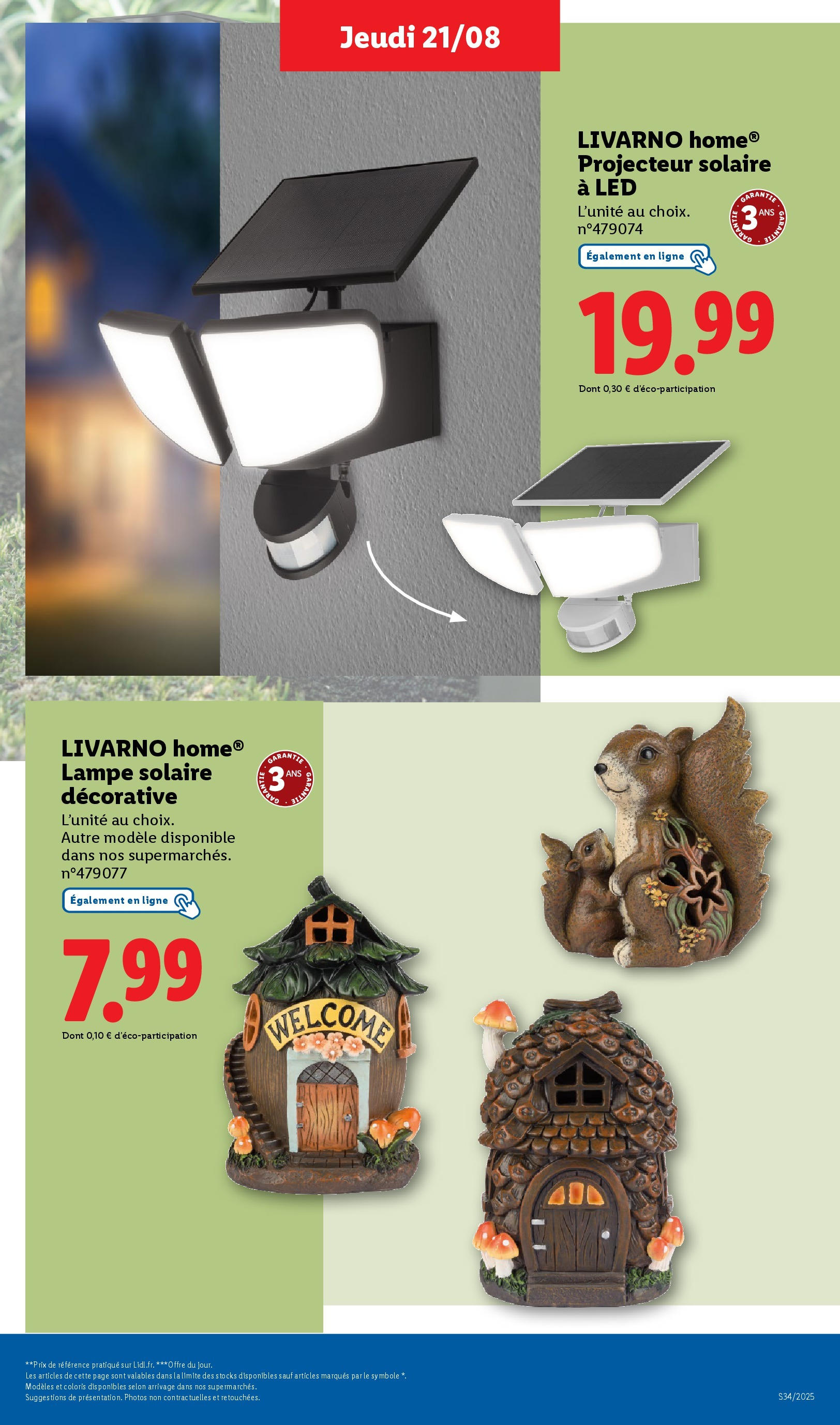 Catalogue LIDL du 17/08/2025 | Promo prospectus en ligne | Page: 33 | Produits: Projecteur solaire, Lampe, Lampe solaire, Projecteur