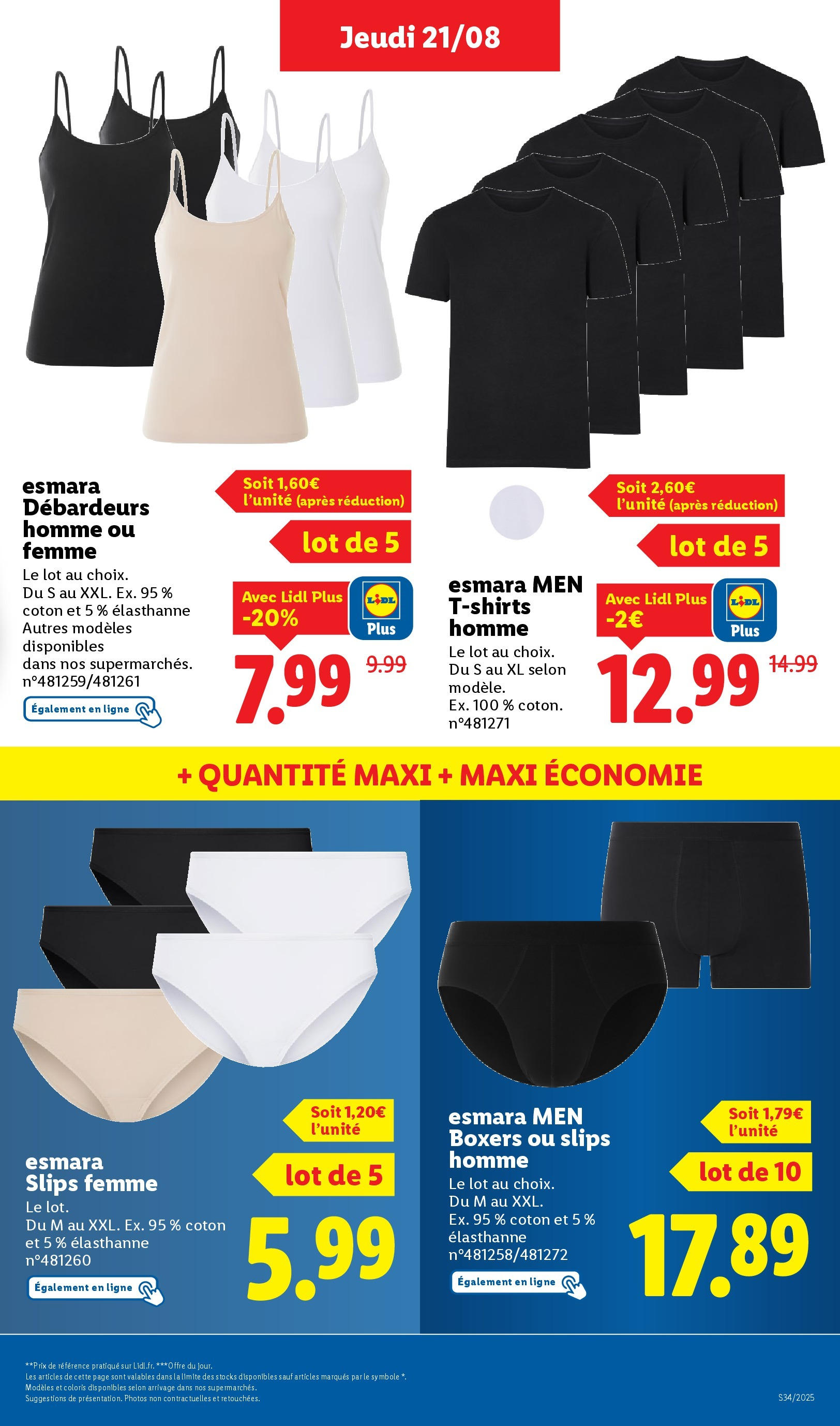 Catalogue LIDL du 17/08/2025 | Promo prospectus en ligne | Page: 39 | Produits: Coton, Slips