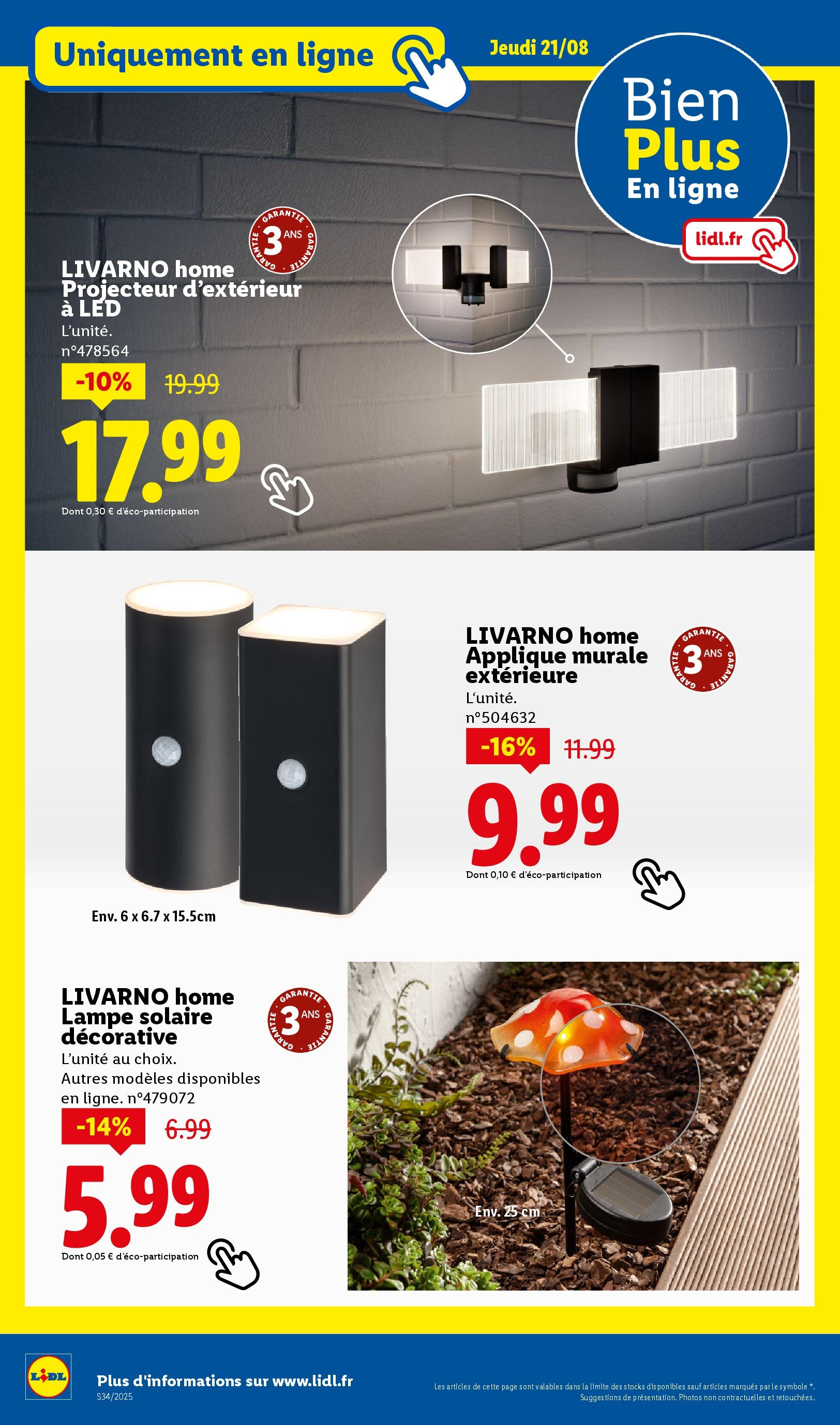 Catalogue LIDL du 17/08/2025 | Promo prospectus en ligne | Page: 40 | Produits: Lampe, Lampe solaire, Projecteur