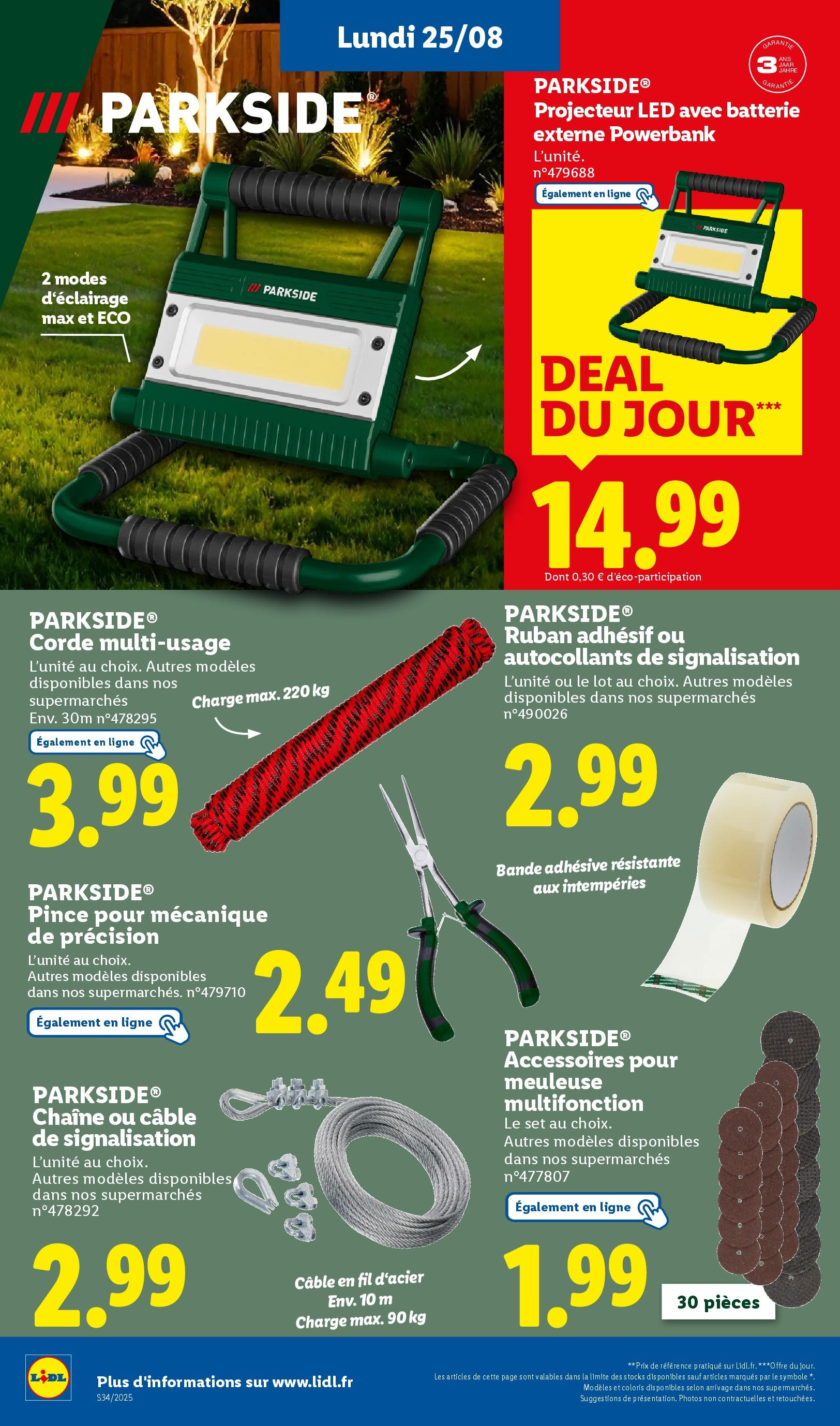 Catalogue LIDL du 20/08/2025 | Promo prospectus en ligne | Page: 50 | Produits: Autocollants, Câble, Meuleuse, Batterie Catalogue LIDL du 20/08/2025 | Promo prospectus en ligne | Page: 50 | Produits: Autocollants, Câble, Meuleuse, Batterie