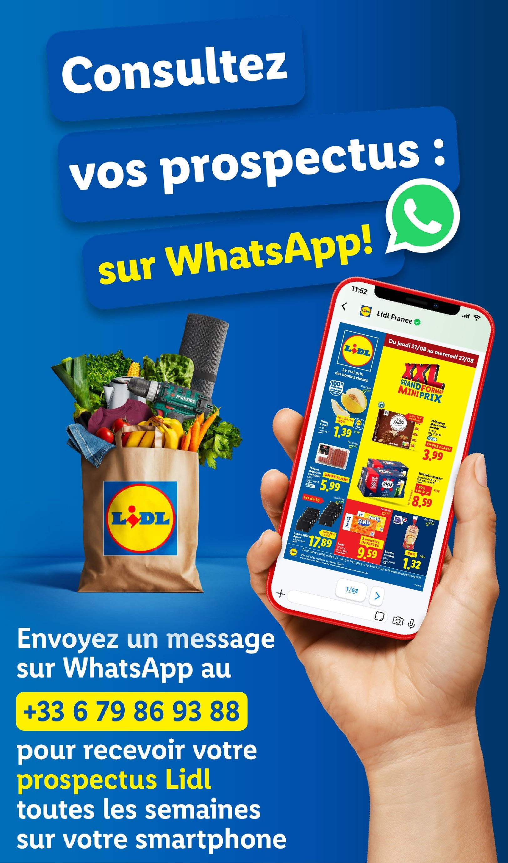 Catalogue LIDL du 17/08/2025 | Promo prospectus en ligne | Page: 45 | Produits: Smartphone, Saucisson, Vin, Biscuits