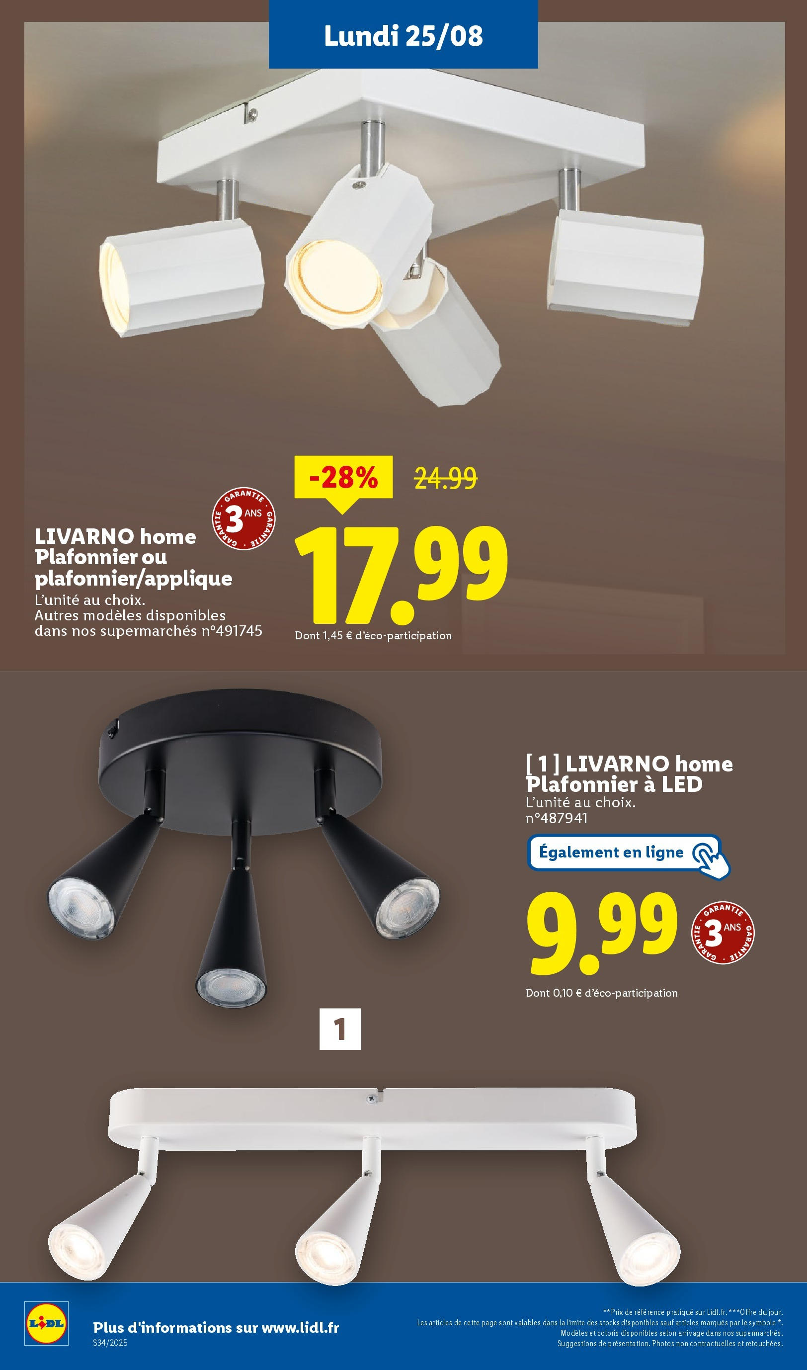 Catalogue LIDL du 20/08/2025 | Promo prospectus en ligne | Page: 56 | Produits: Plafonnier Catalogue LIDL du 20/08/2025 | Promo prospectus en ligne | Page: 56 | Produits: Plafonnier