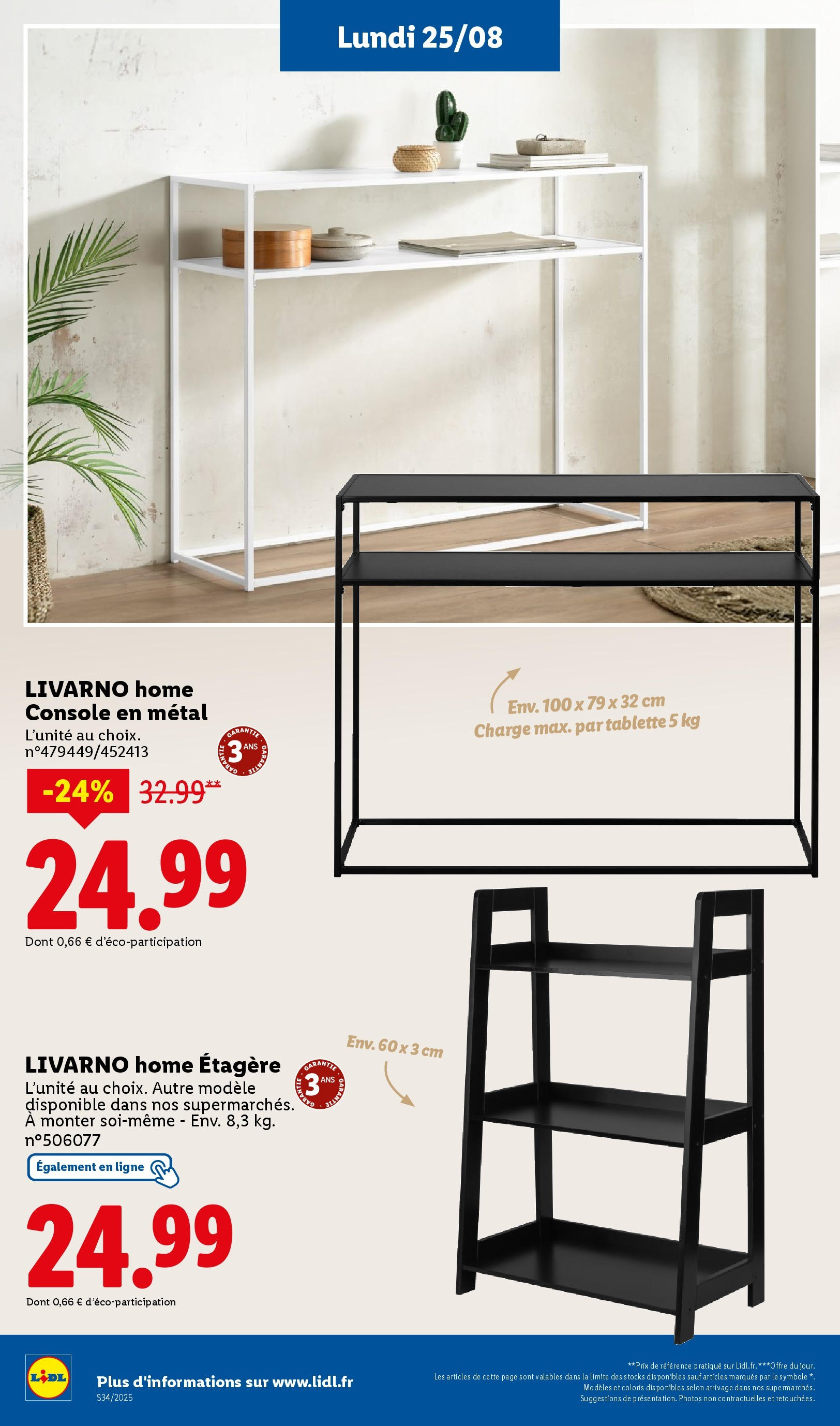 Catalogue LIDL du 20/08/2025 | Promo prospectus en ligne | Page: 58 | Produits: Tablette, Étagère, Table Catalogue LIDL du 20/08/2025 | Promo prospectus en ligne | Page: 58 | Produits: Tablette, Étagère, Table