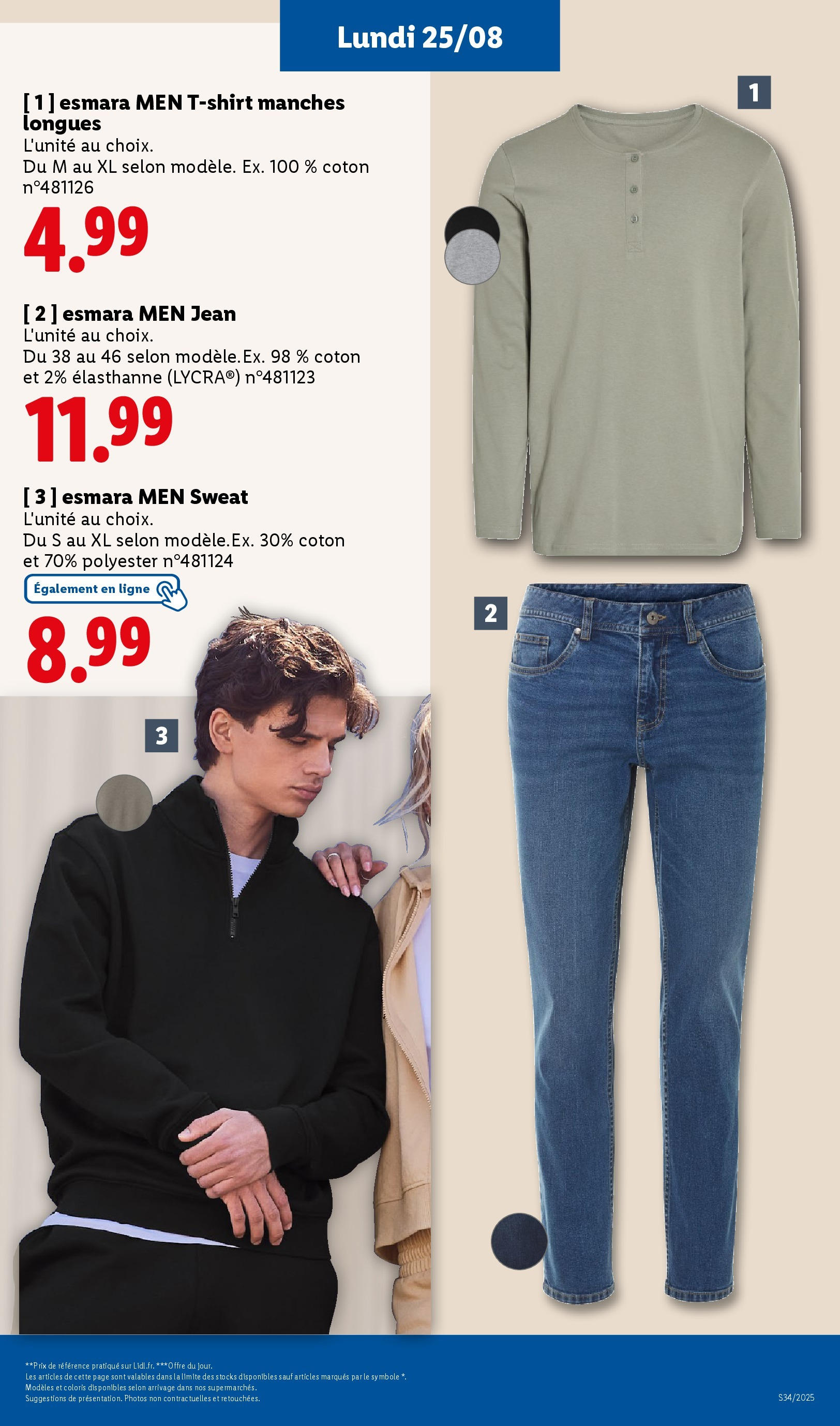 Catalogue LIDL du 20/08/2025 | Promo prospectus en ligne | Page: 65 | Produits: Jeans, Coton, T-shirt Catalogue LIDL du 20/08/2025 | Promo prospectus en ligne | Page: 65 | Produits: Jeans, Coton, T-shirt