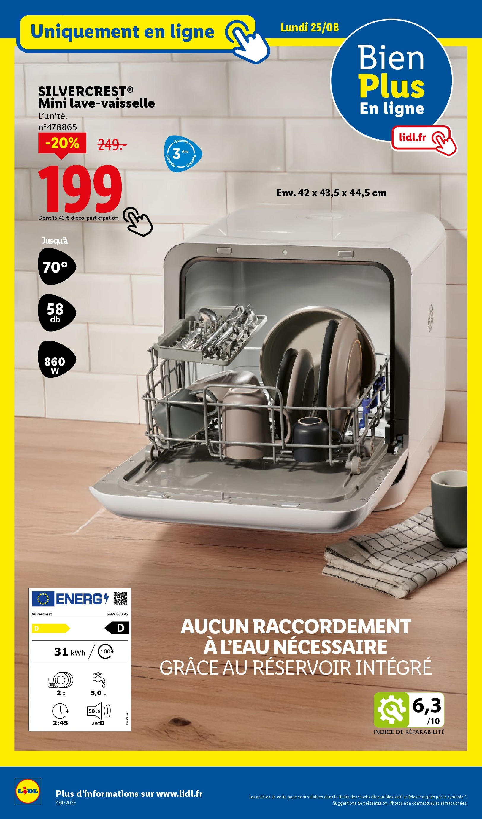 Catalogue LIDL du 20/08/2025 | Promo prospectus en ligne | Page: 66 | Produits: Lave-vaisselle Catalogue LIDL du 20/08/2025 | Promo prospectus en ligne | Page: 66 | Produits: Lave-vaisselle