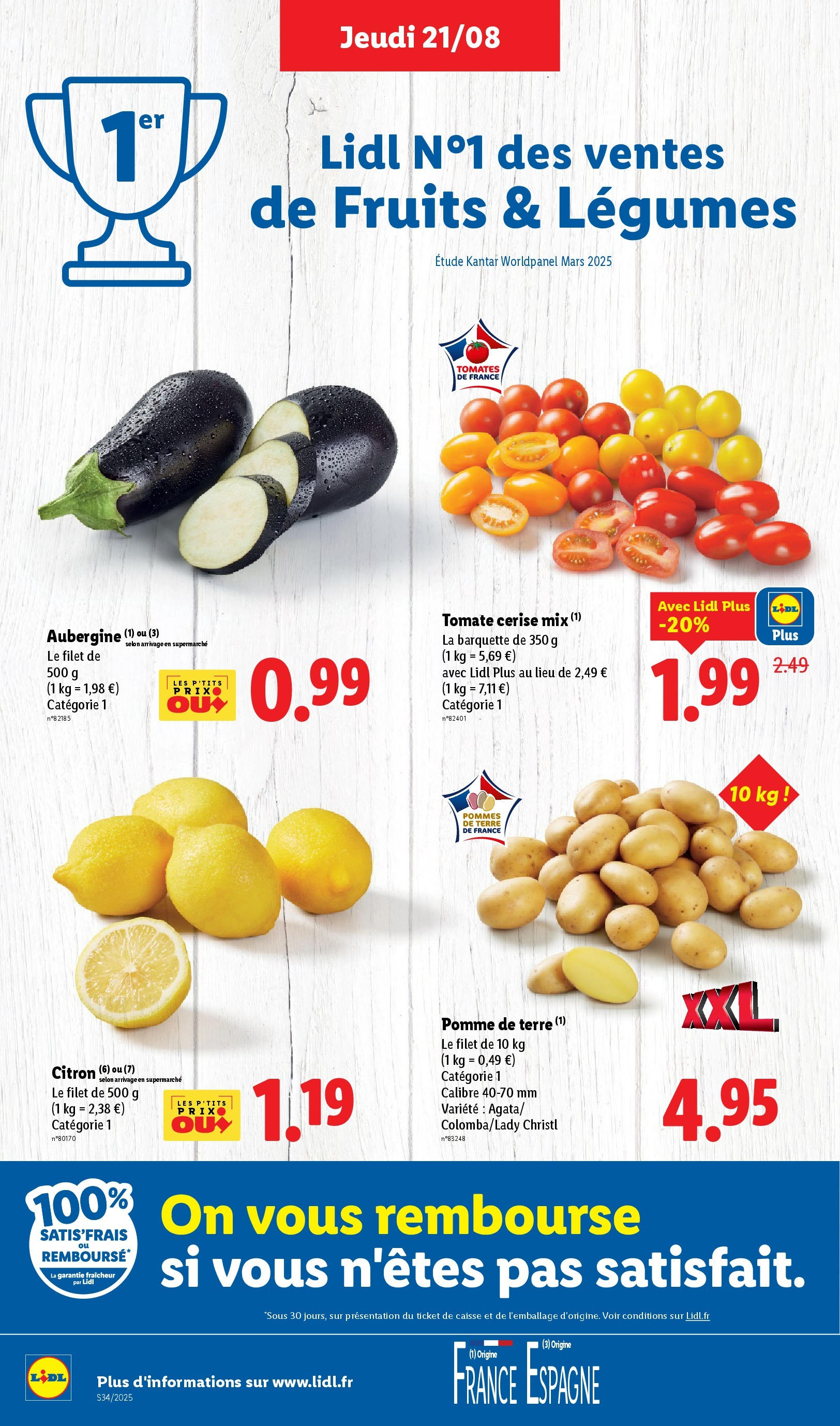 Catalogue LIDL du 20/08/2025 | Promo prospectus en ligne | Page: 2 | Produits: Citron, Pomme de terre, Pommes, Tomates Catalogue LIDL du 20/08/2025 | Promo prospectus en ligne | Page: 2 | Produits: Citron, Pomme de terre, Pommes, Tomates