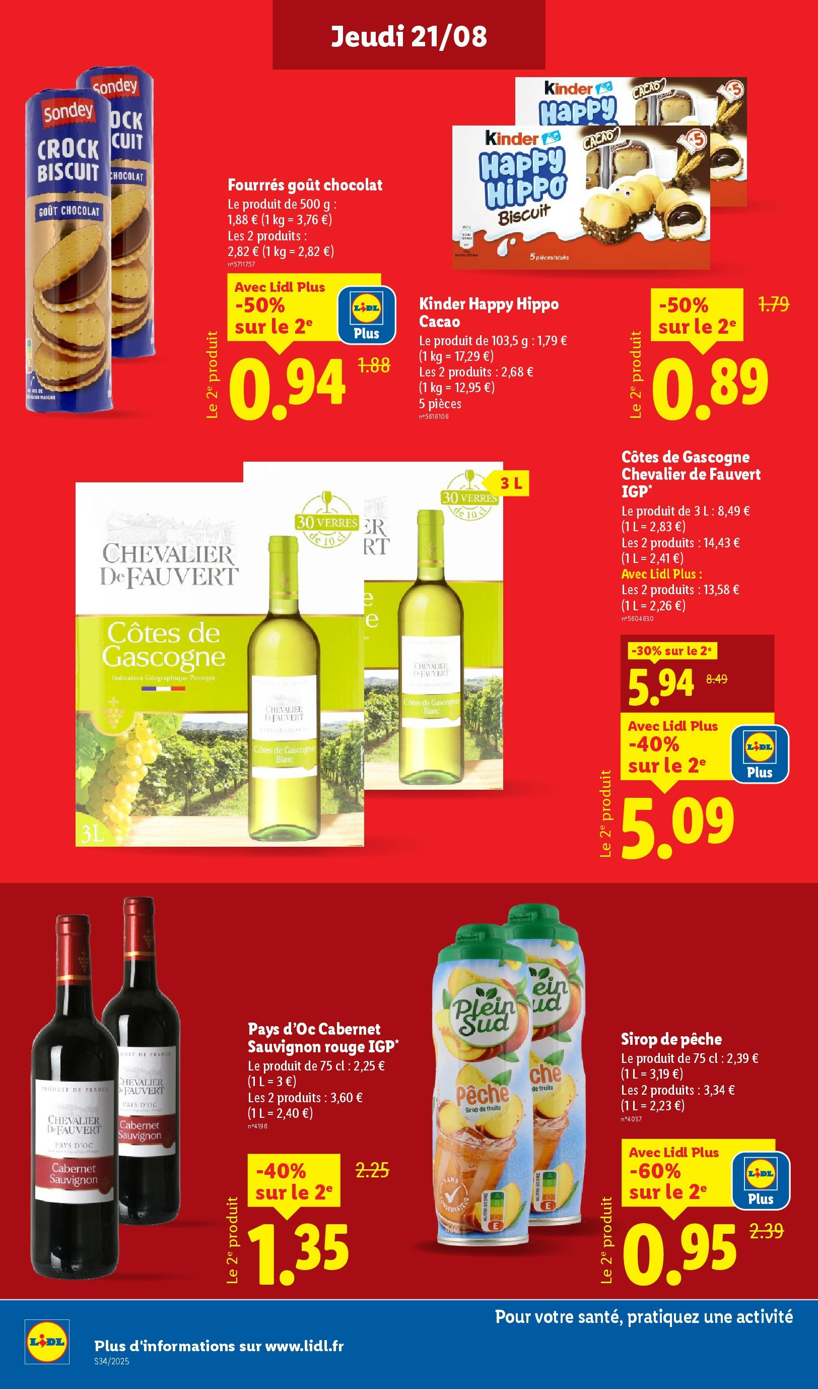 Catalogue LIDL du 20/08/2025 | Promo prospectus en ligne | Page: 12 | Produits: Pêche, Chocolat, Vin Catalogue LIDL du 20/08/2025 | Promo prospectus en ligne | Page: 12 | Produits: Pêche, Chocolat, Vin