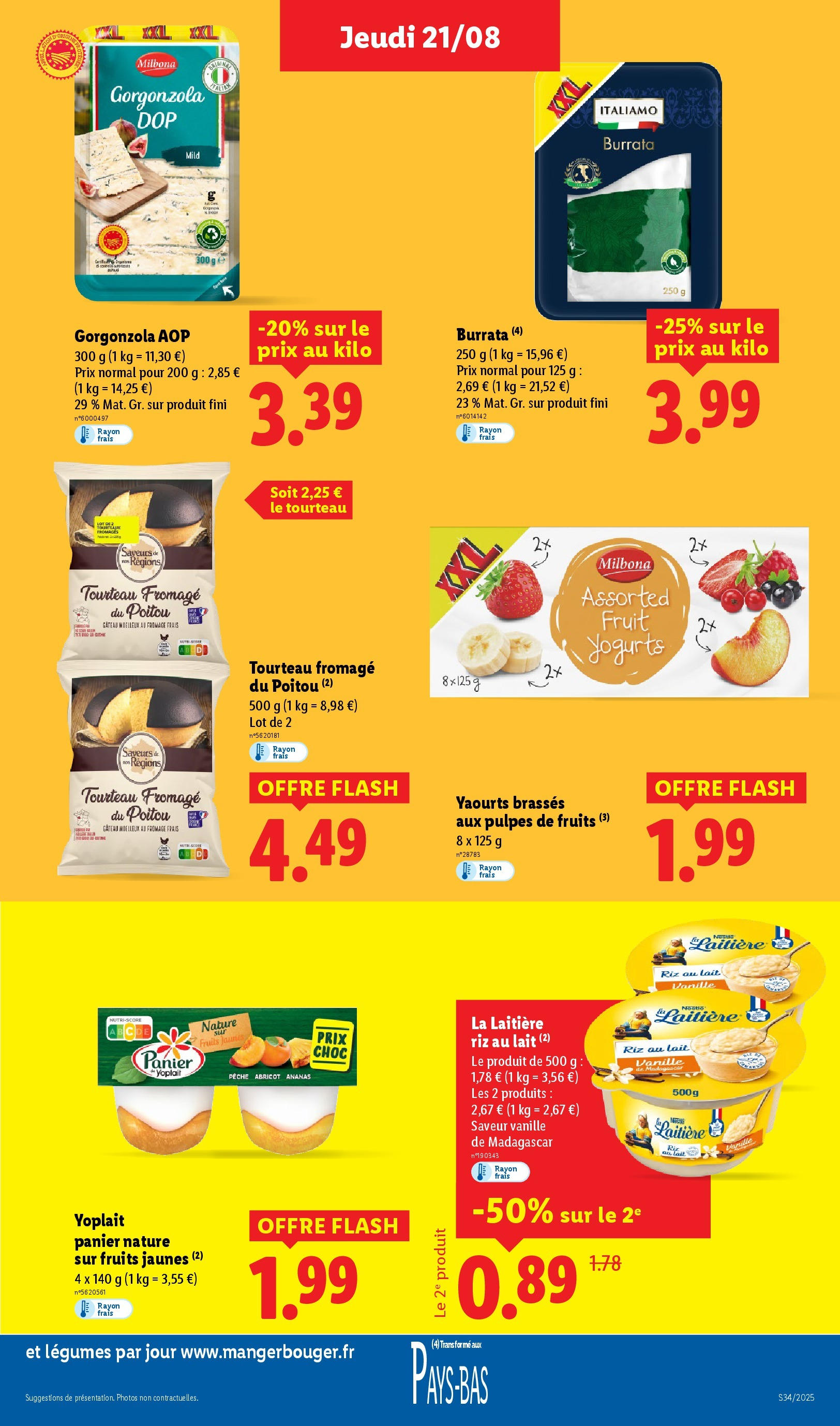 Catalogue LIDL du 20/08/2025 | Promo prospectus en ligne | Page: 17 | Produits: Abricot, Lait, Fromage, Burrata Catalogue LIDL du 20/08/2025 | Promo prospectus en ligne | Page: 17 | Produits: Abricot, Lait, Fromage, Burrata