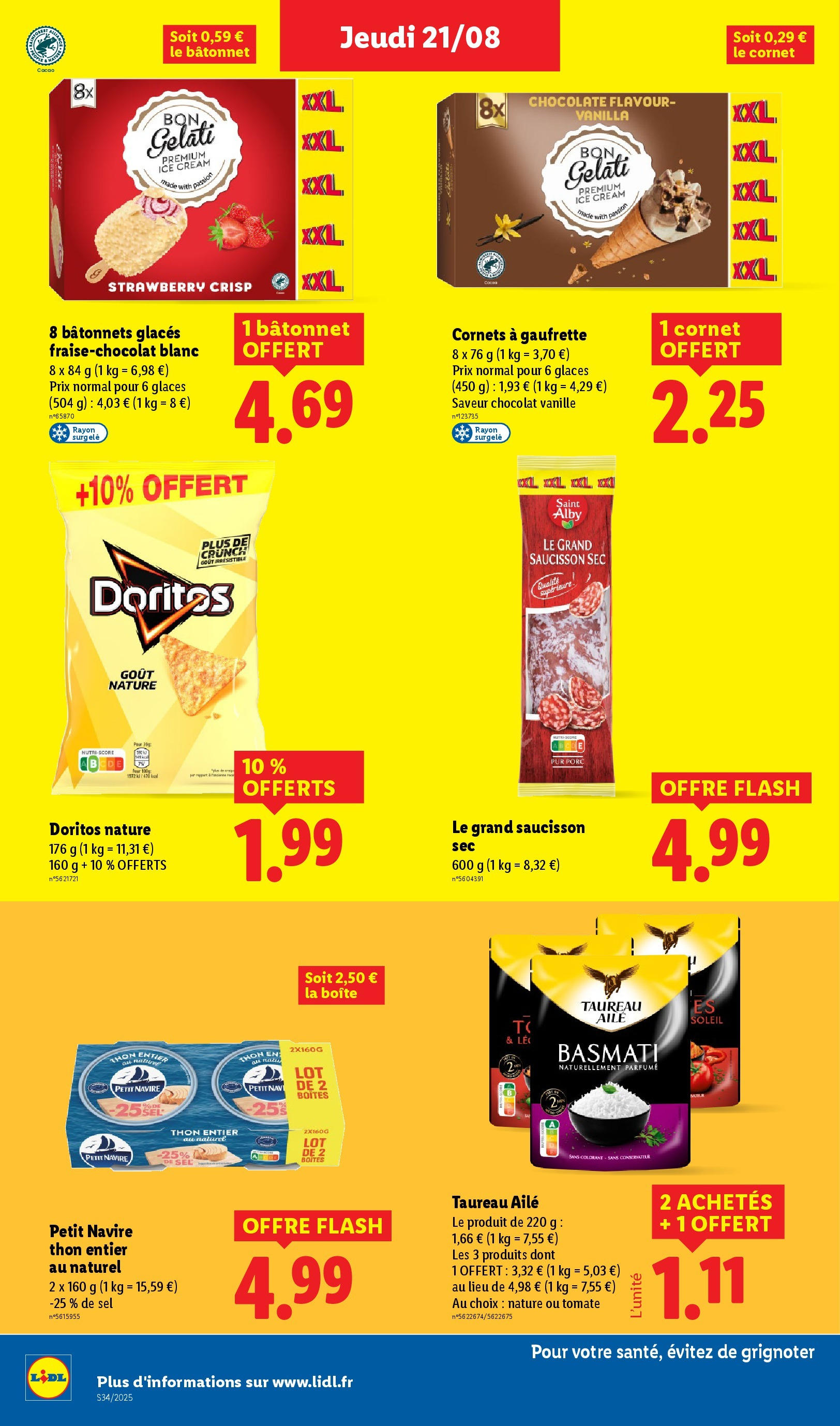 Catalogue LIDL du 20/08/2025 | Promo prospectus en ligne | Page: 20 | Produits: Glaces, Sel, Thon, Chocolat Catalogue LIDL du 20/08/2025 | Promo prospectus en ligne | Page: 20 | Produits: Glaces, Sel, Thon, Chocolat