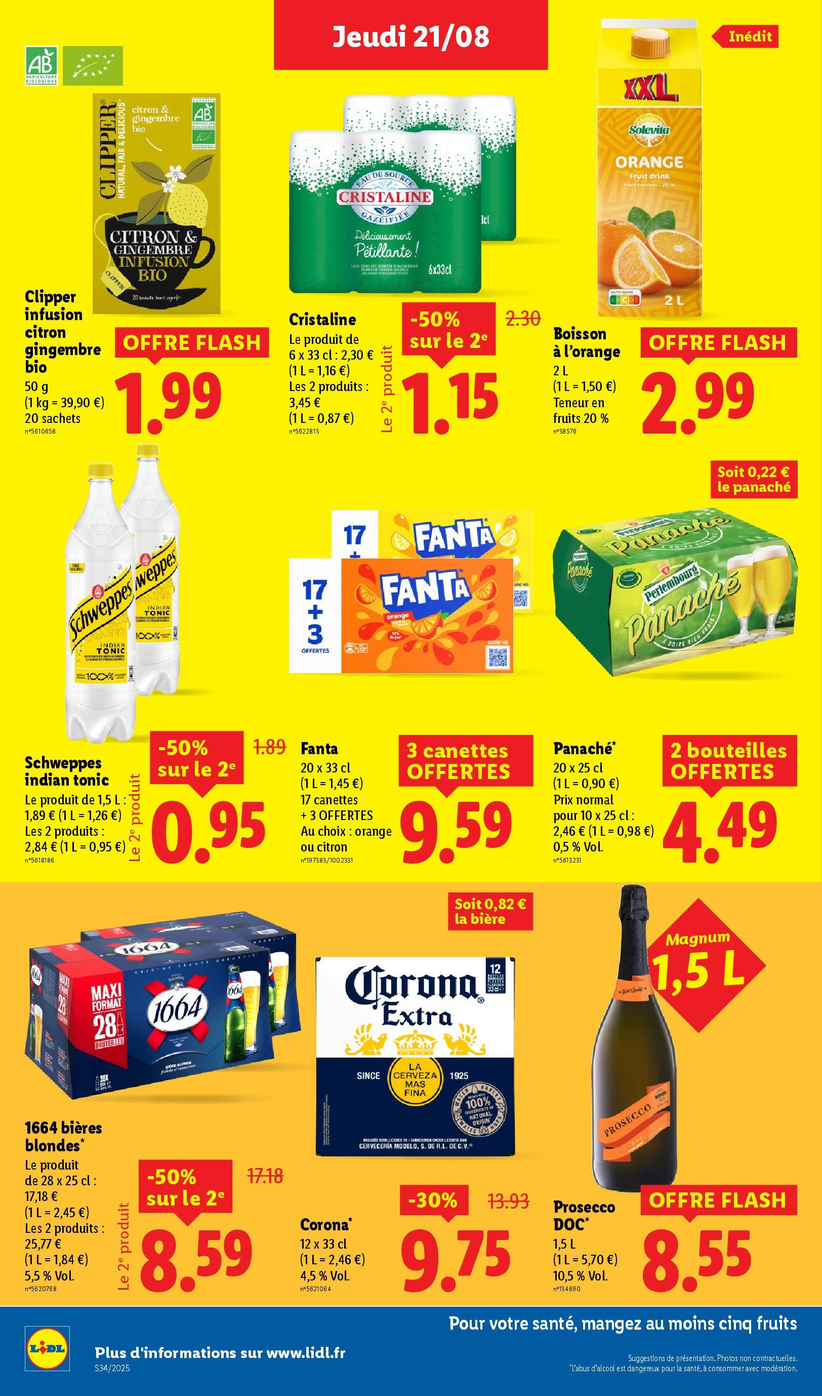 Catalogue LIDL du 20/08/2025 | Promo prospectus en ligne | Page: 24 | Produits: Citron, Infusion, Prosecco, Bière Catalogue LIDL du 20/08/2025 | Promo prospectus en ligne | Page: 24 | Produits: Citron, Infusion, Prosecco, Bière