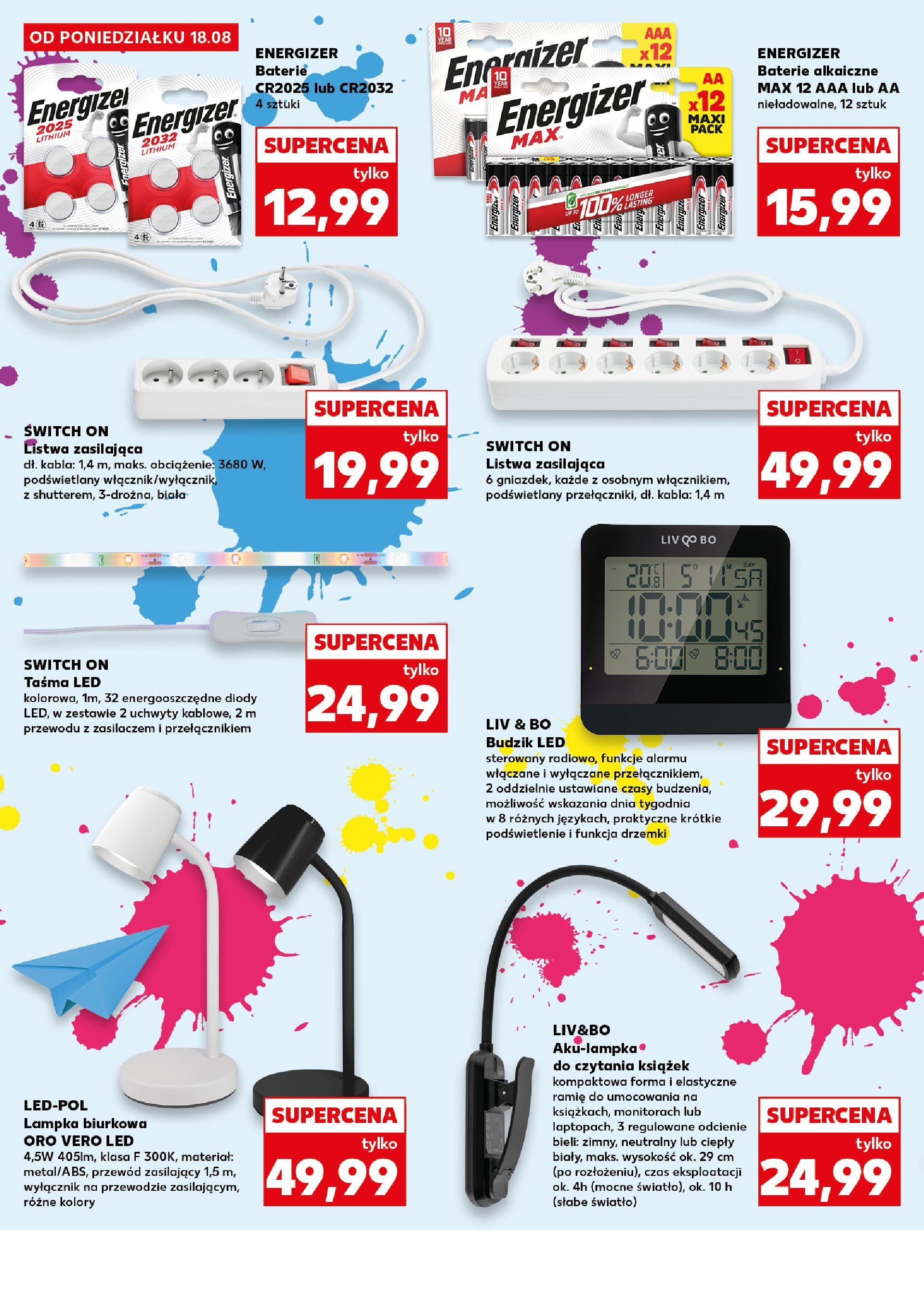 Kaufland - Kaufland BTS ważne do 23.08 (17.08.2025) - od jutra | Strona: 44 | Produkty: Budzik, Baterie, Lampka biurkowa, Taśma LED Kaufland - Kaufland BTS ważne do 23.08 od 17.08.2025 - od jutra PDF | Strona: 44 | Produkty: Budzik, Baterie, Lampka biurkowa, Taśma LED