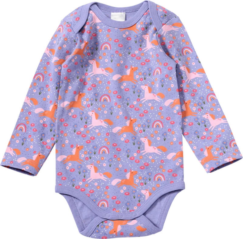 ALANA Body Langarm mit Einhorn-Muster, lila, Gr. 86/92